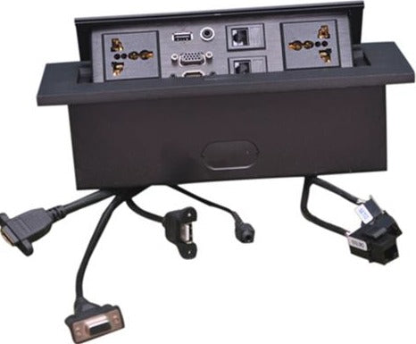 TREND Pressing Up Socket – HDMI, VGA, LAN, Silver/Black
