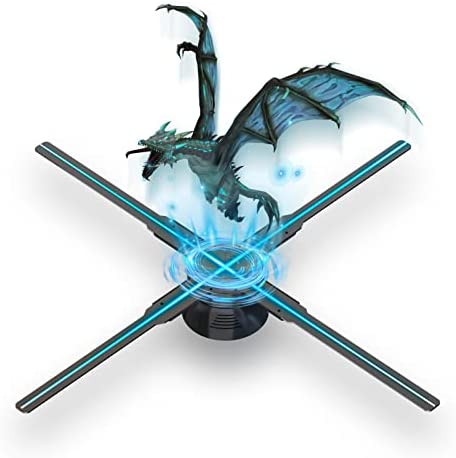 TREND 150cm Holographic Advertising Fan – 3D LED Display with Bluetooth Audio, High Resolution, and Remote Control – Perfect for Retail & Events, Sleek Black Design