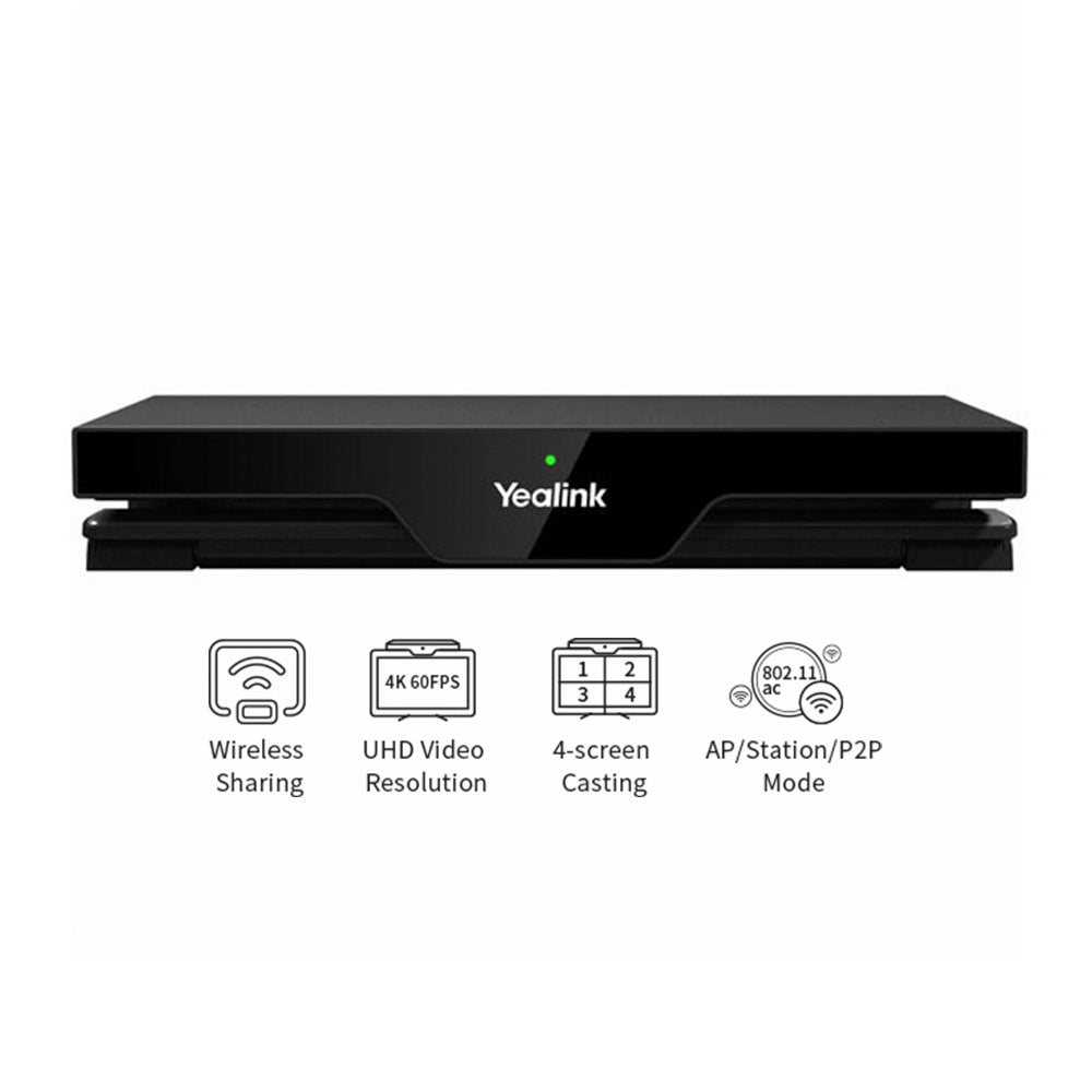 Yealink RoomCast-011 – Wireless Screen Sharing Device for Conference Rooms, Easy Integration with Microsoft Teams, Zoom, and Google Meet