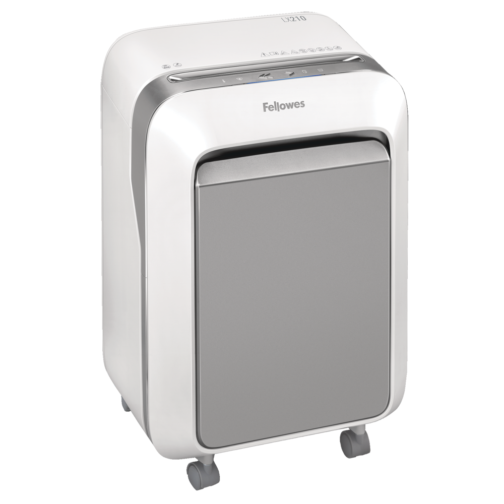 Fellowes LX210 Micro-Cut Paper Shredder – Heavy-Duty Steel Blades, Office & Home Use, Black,white – 16-Sheet Capacity, P-4 Security, IntelliBar™ Technology