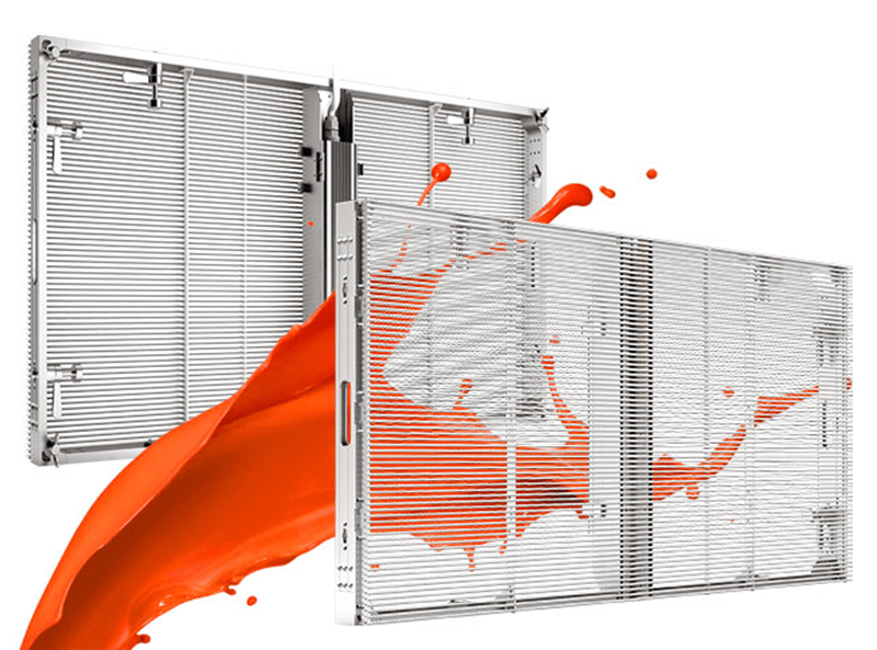 TREND Transparent LED Display (H10.4-V10.4) – Ultra-Transparent 68% Indoor Display with Lightweight Aluminium Profile and Advanced Heat Dissipation