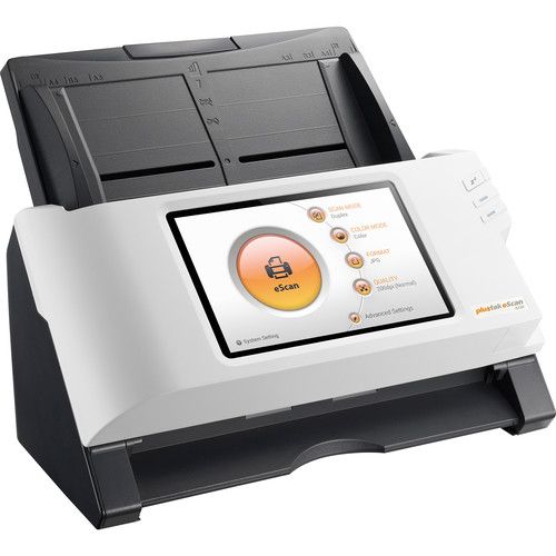 Plustek eScan A250 Standalone Network Scanner – Built-in Touch Screen, Wi-Fi, Ethernet, Scan-to-Email, Cloud, FTP, USB Drive, No PC Required