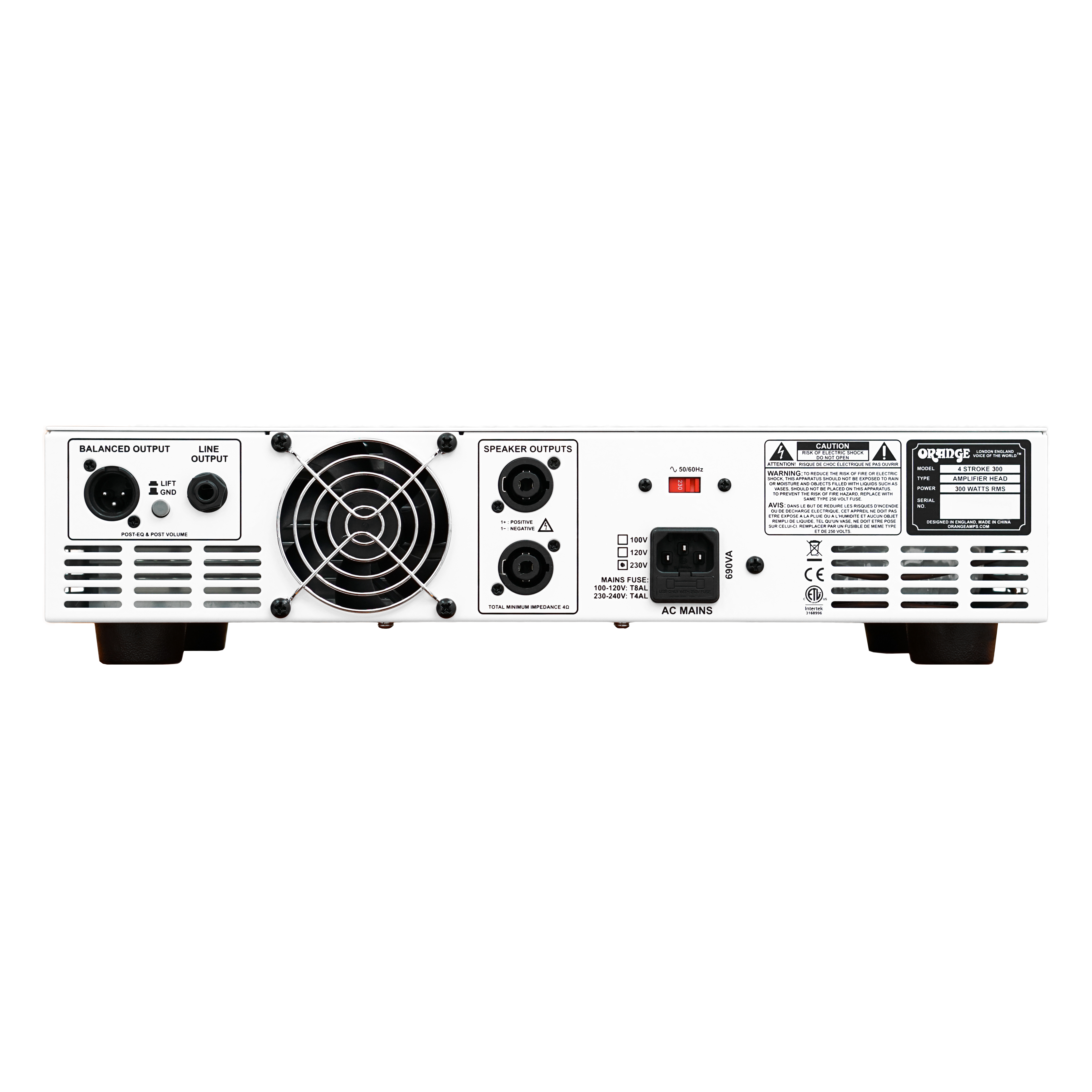 Orange 4 Stroke 300 Class AB 300W With Active 4-Band Parametric EQ & Footswitchable Class A Compressor Bass Head Amplifier