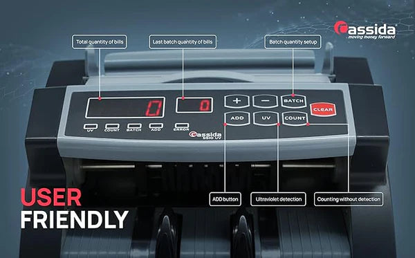Cassida 5510UV Multi-Currency Money Counting Machine With UV Counterfeit Detection