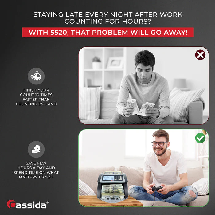 Cassida 5520 UVMG Multi-Currency Money Counting Machine With UV & MG Counterfeit Detection