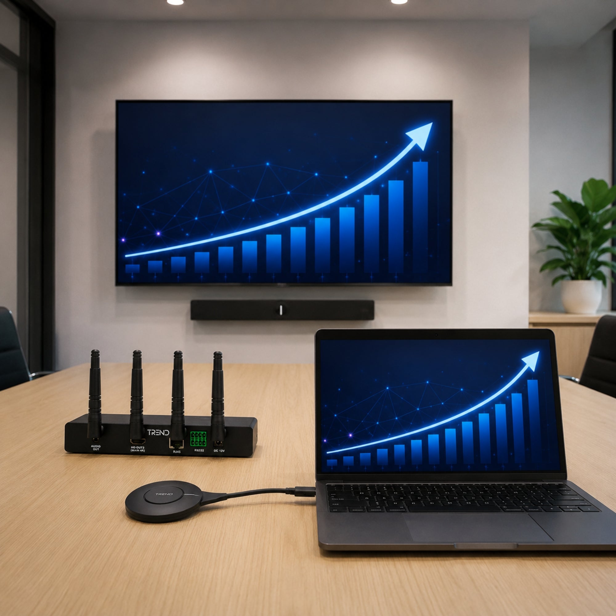 TREND TR-MEA100PRO Wireless Conferencing BYOM System | 4K Wireless Presentation & 9-Screen Collaboration Solution