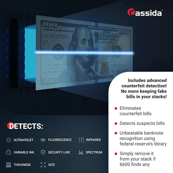 Cassida 6600UV Multi-Currency Money Counting Machine With UV Counterfeit Detection