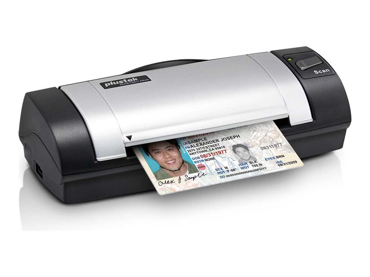 Plustek MobileOffice D620 Duplex Card and ID Scanner – 600 dpi, USB-Powered, Dual-Side Scanning, Compact Design for Healthcare and Finance
