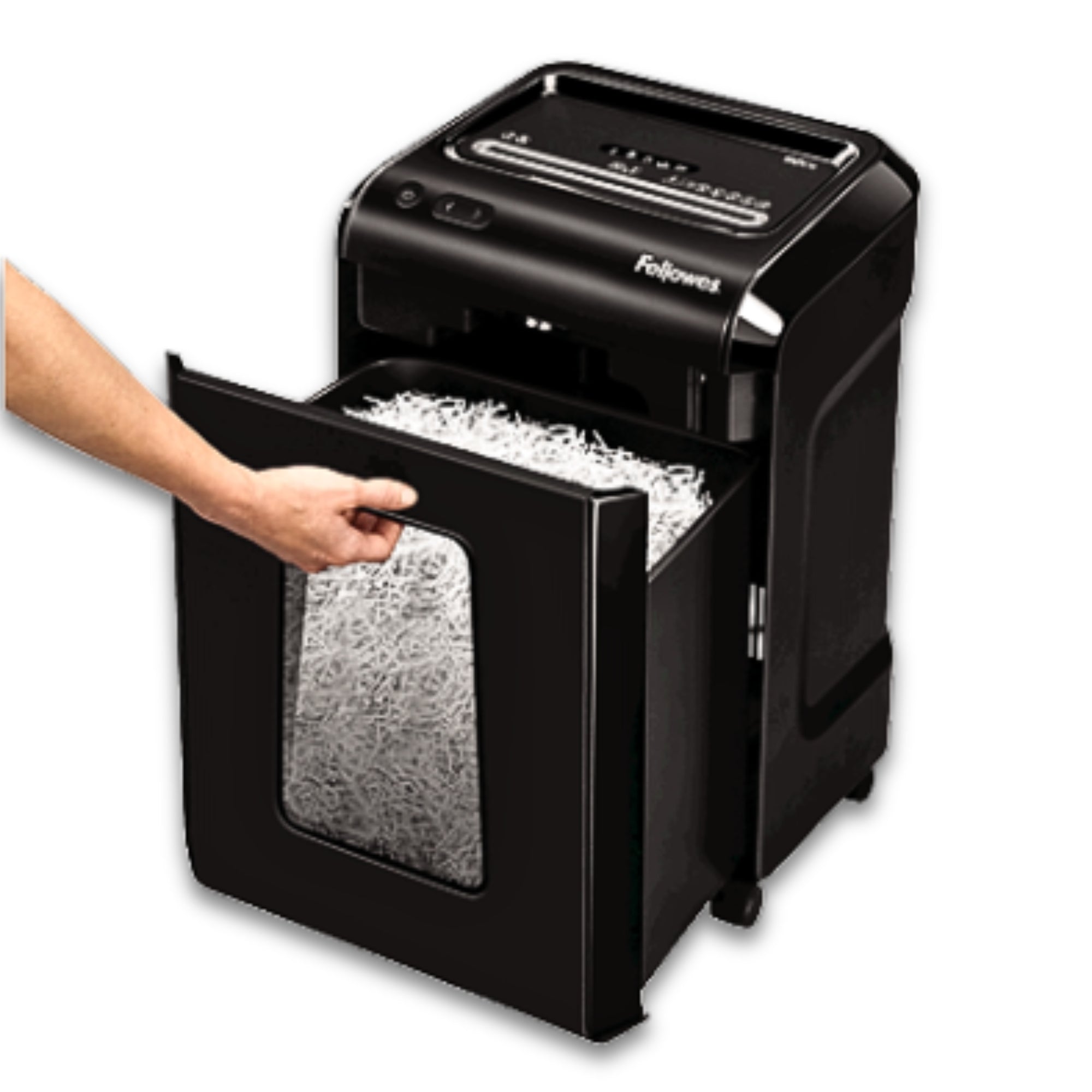 آلة تمزيق مستندات Fellowes Powershred 92Cs بتقطيع متقاطع – سعة 18 ورقة، مستوى الأمان P-4، تقنية Safe Sense®، سلة بسعة 7 جالون للاستخدام المنزلي والمكتبي