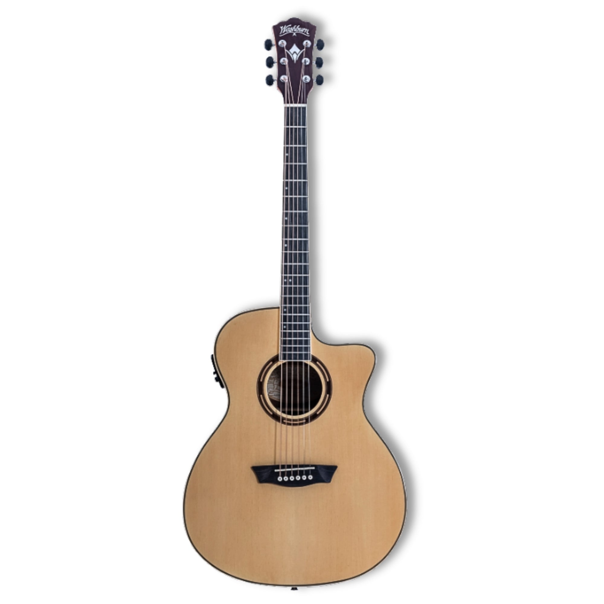 Washburn AG70CE-A-U Apprentice Series Grand Auditorium 6-String with Barcus-Berry LX4 Preamp & Tuner Electro-Acoustic Guitar – Natural