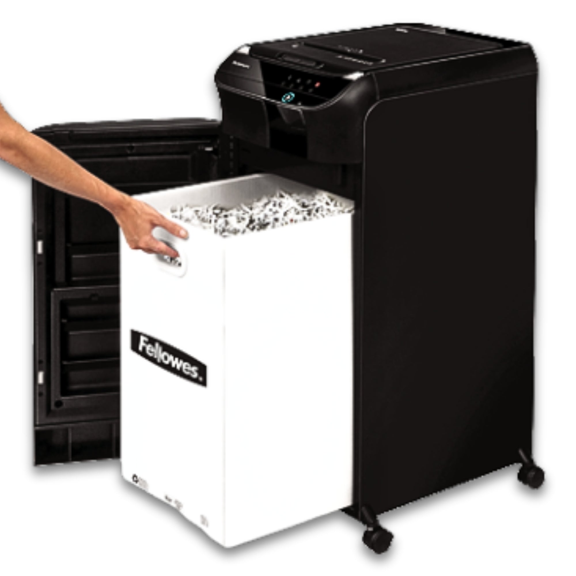 Fellowes AutoMax™ 600M 600 Sheets P-5 Mini / Micro Cut Shredder