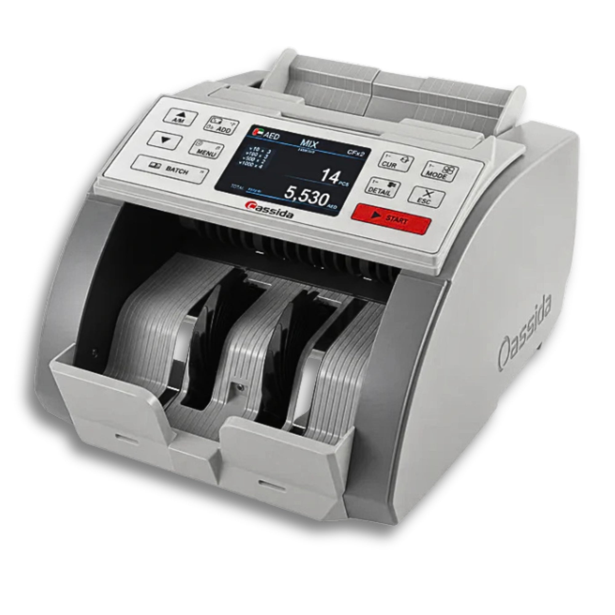Cassida AXIA Mix Value With UV, MG, IR Money Counting Machine - (AED, USD, EUR, GBP, SAR)