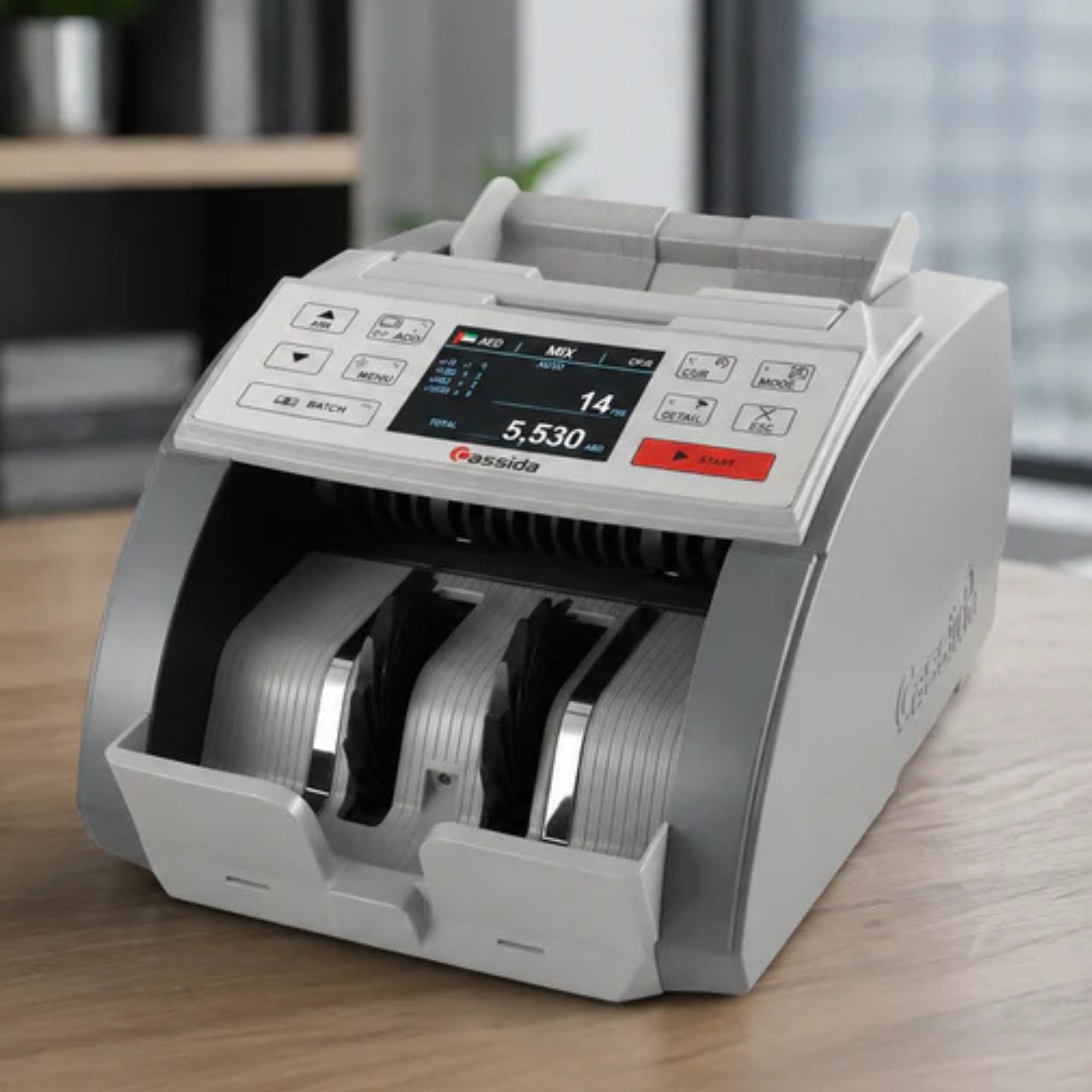 Cassida AXIA Mix Value With UV, MG, IR Money Counting Machine - (AED, USD, EUR, GBP, SAR)