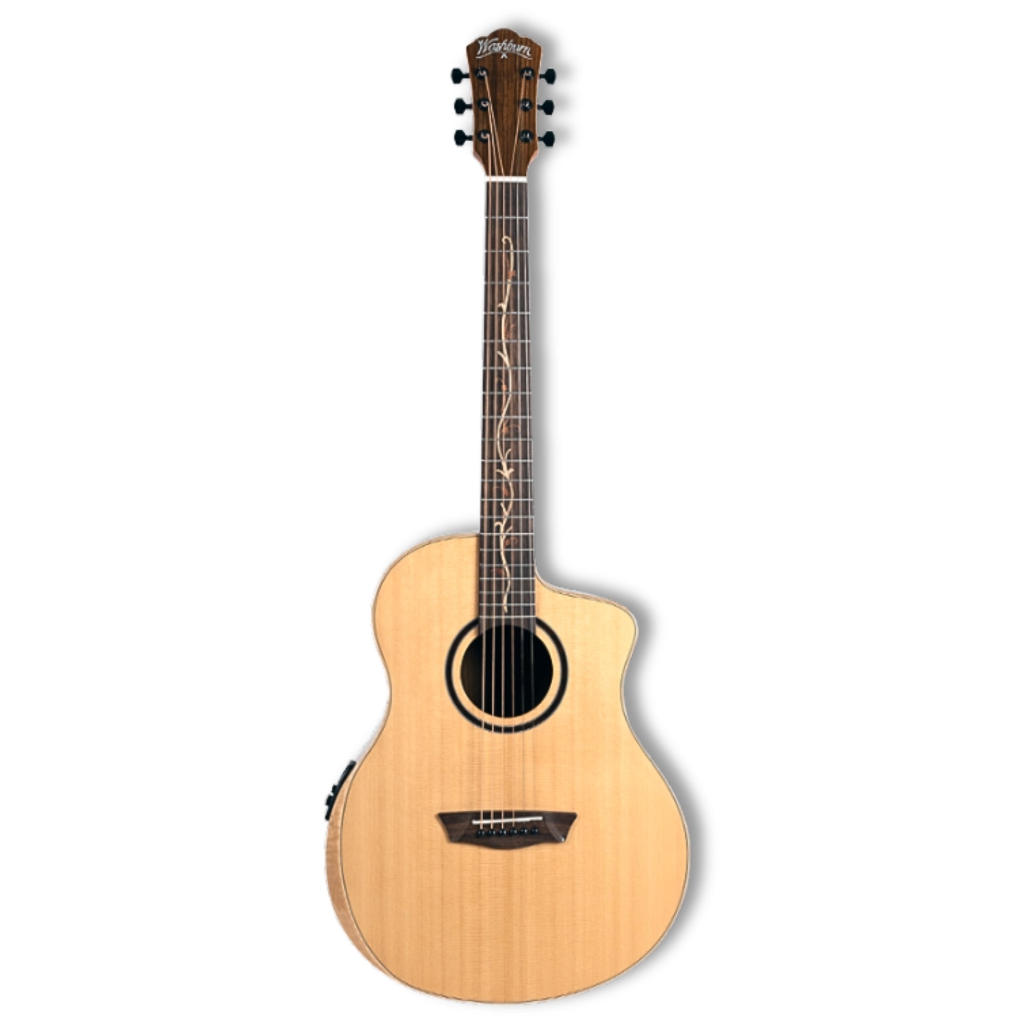 Washburn BTSC40SCE-U Bella Tono Suprema 6-String with Solid Sitka Spruce Top & Barcus Berry LX4 Preamp Electro-Acoustic Guitar – Natural Gloss