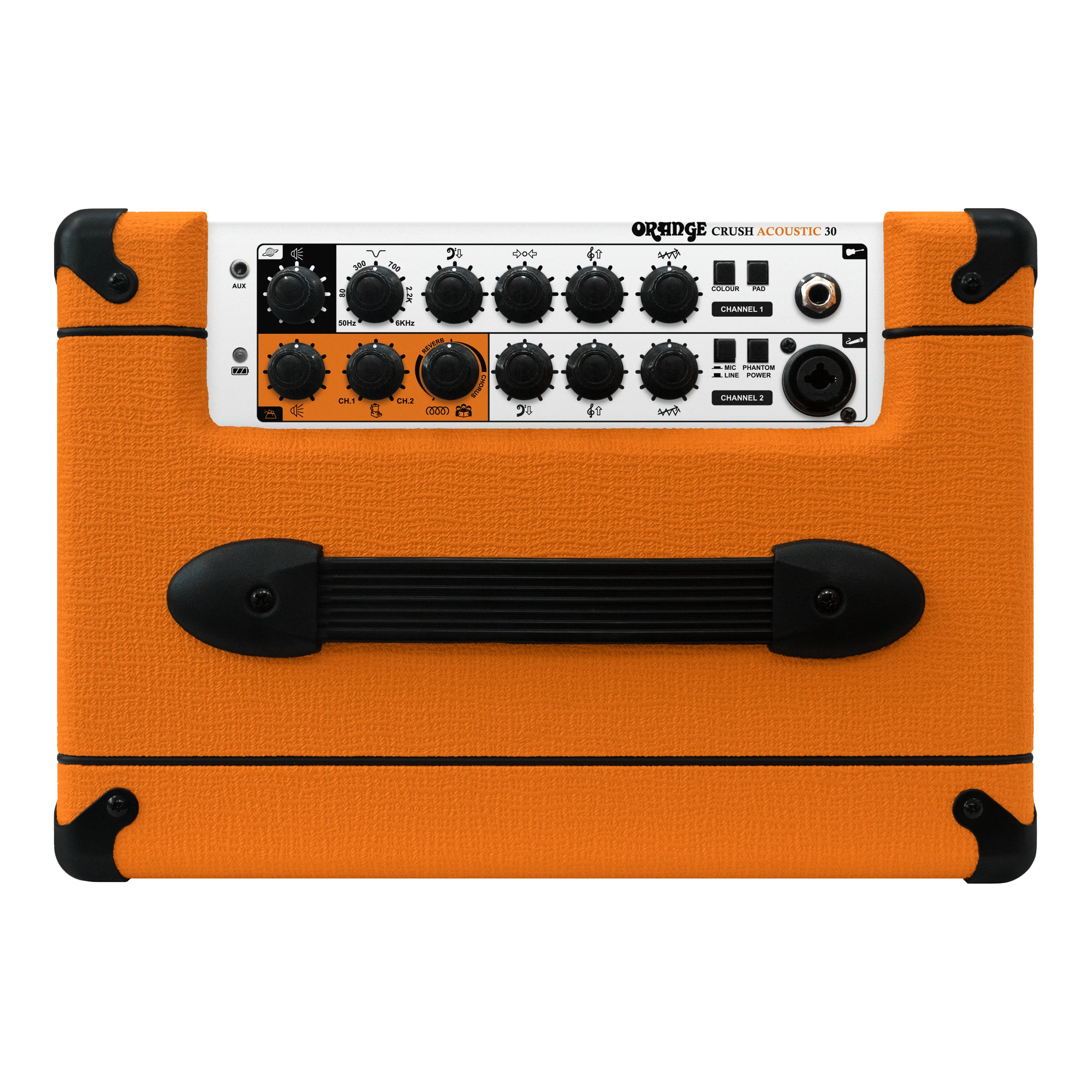 Orange Crush Acoustic 30 30W Portable Amp With Chorus, Reverb & Battery Power Acoustic Guitar & Vocal Amplifier Combo - Orange