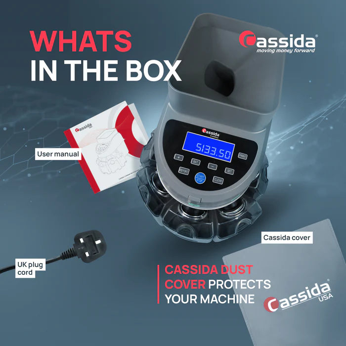 Cassida CoinMax High Speed AED Coin Sorting & Counting Machine