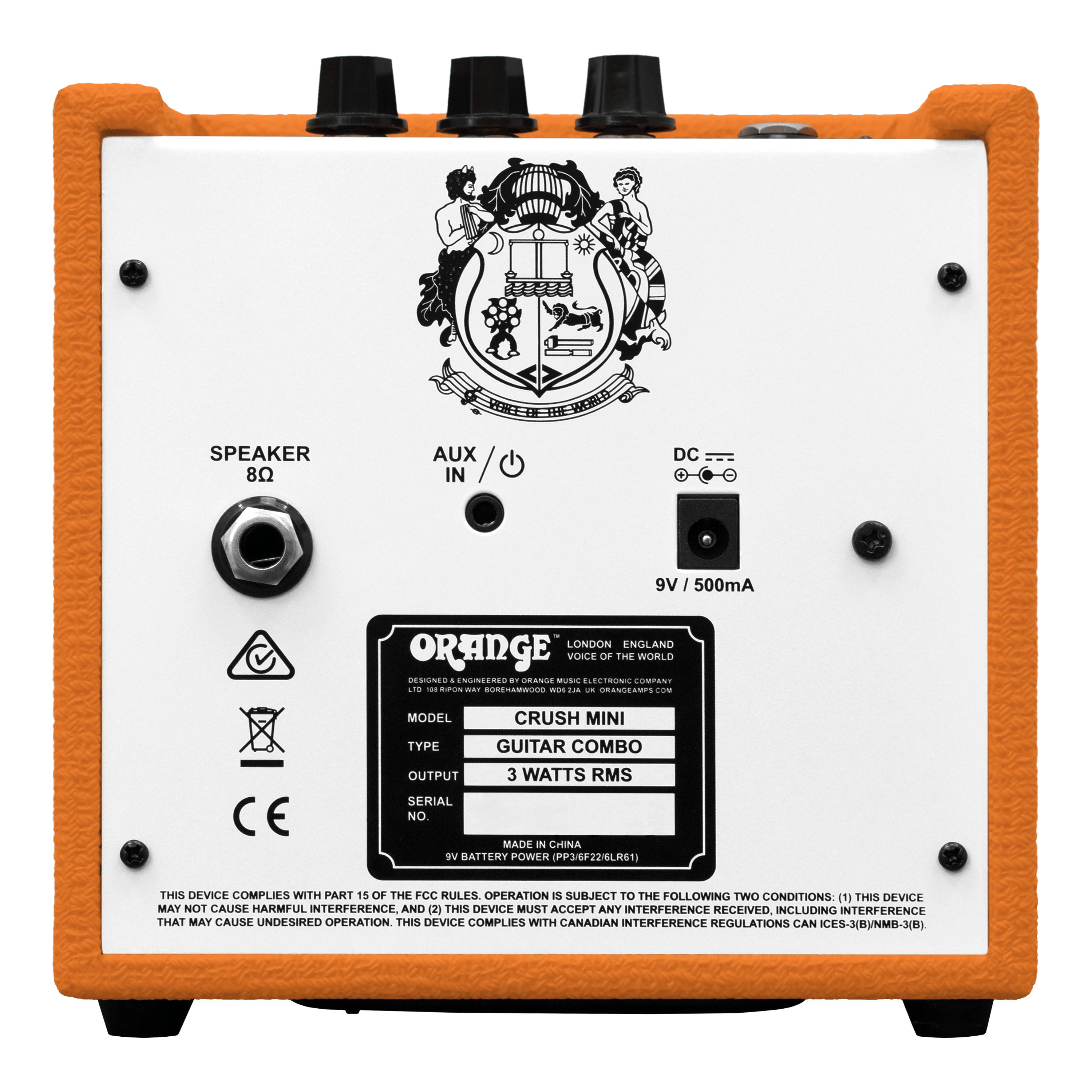 Orange Crush MINI 3W Portable Analogue With Built-In Tuner, CabSim Headphone Output & 4