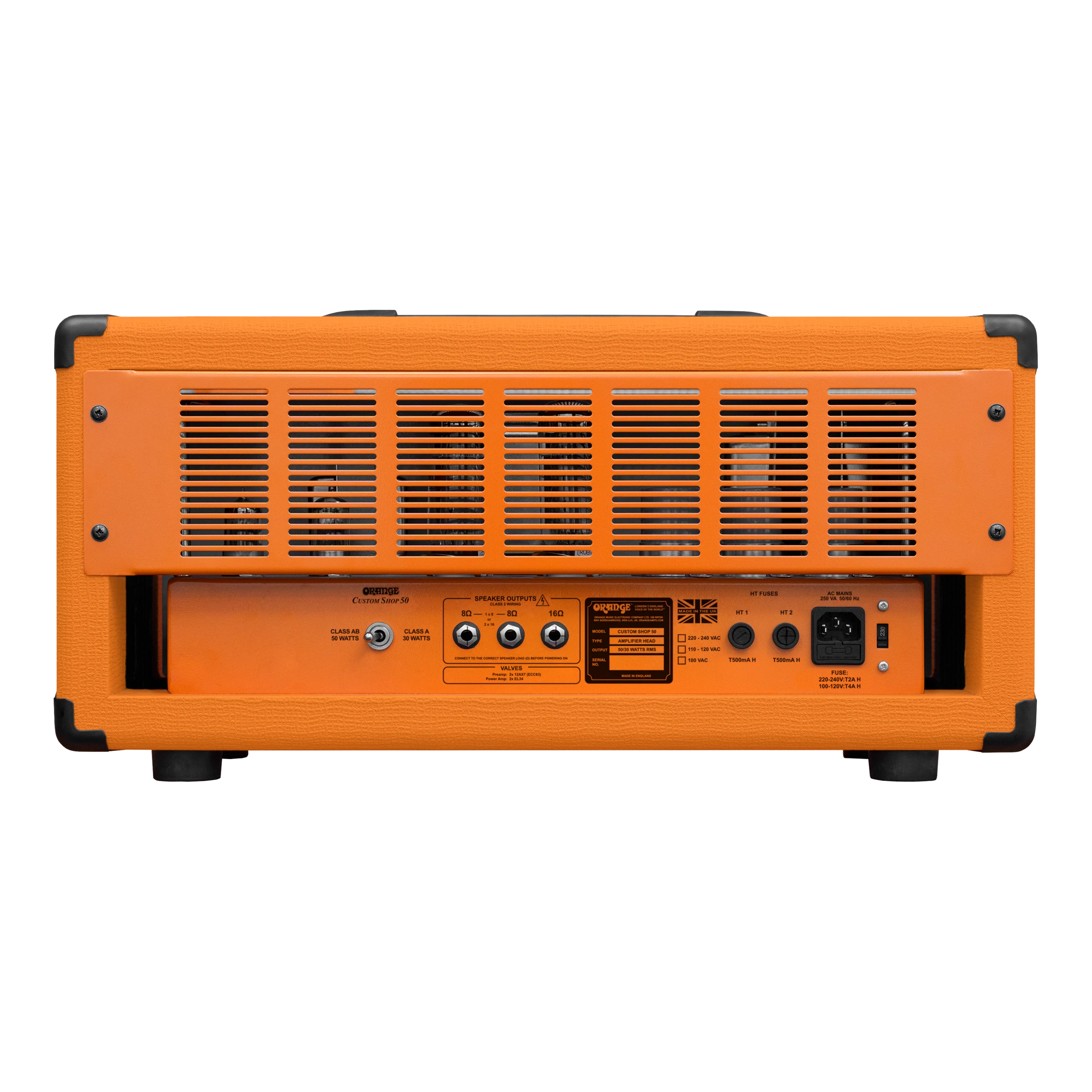 Orange Custom Shop 50 Handwired 50W UK-Built Single Channel Tube Valve With EQ Lift & HF Drive Guitar Head Amplifier