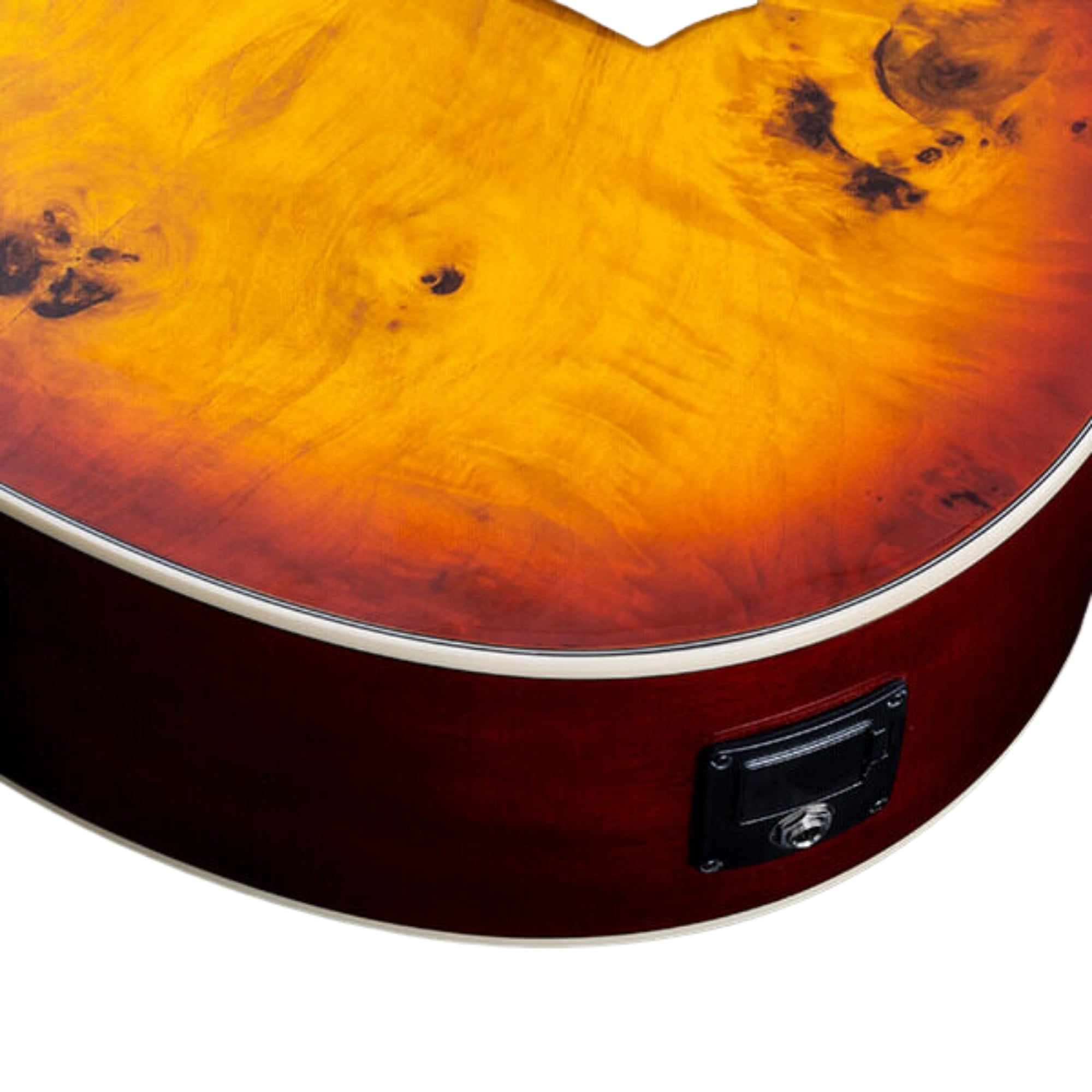 Washburn DFBACEA-U Deep Forest Burl ACE Grand Auditorium 6-String with Barcus Berry Active Electronics & Tuner Electro-Acoustic Guitar – Amber Fade