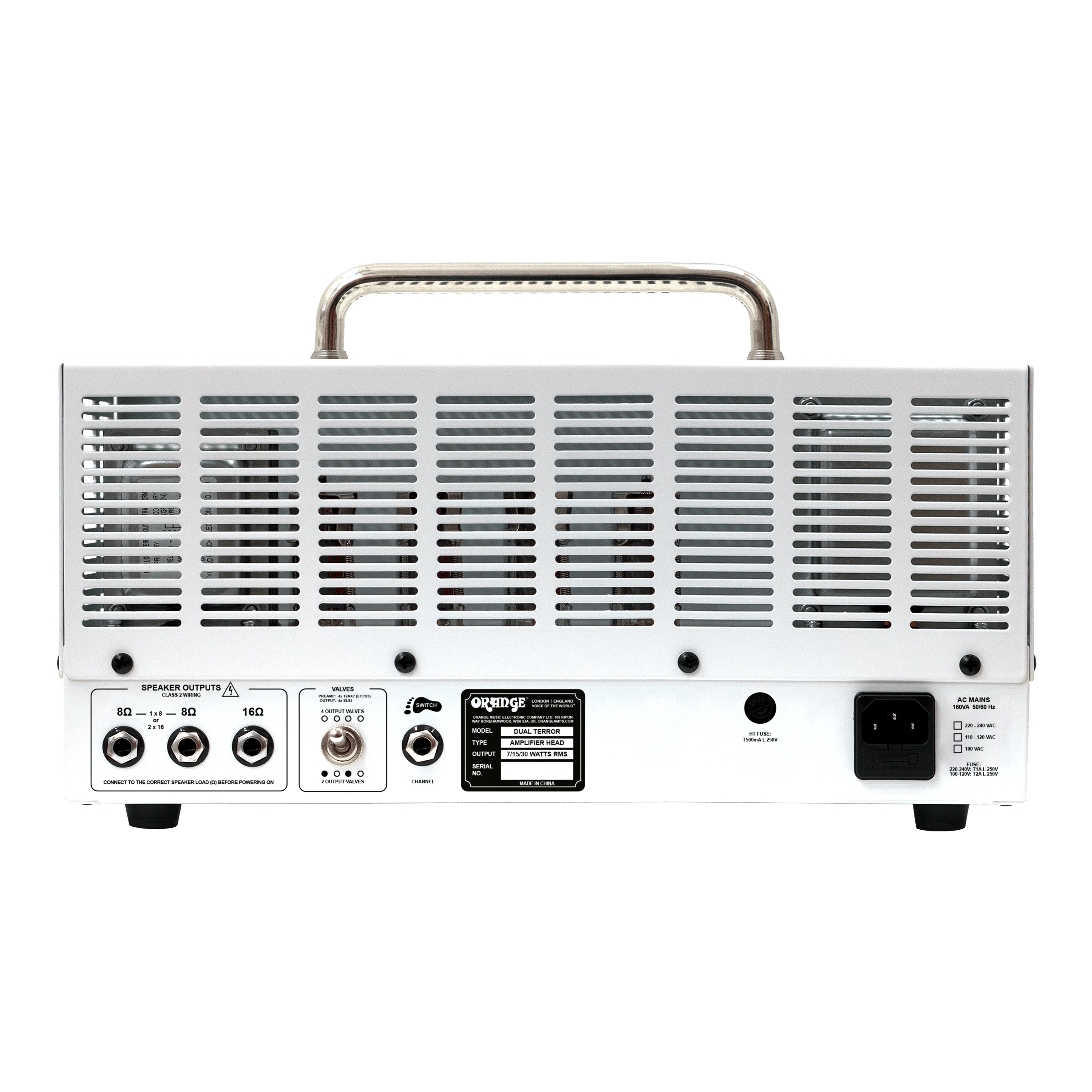 Orange Dual Terror 30W Twin Channel All-Valve With Switchable 7/15/30W Output Guitar Head Amplifier