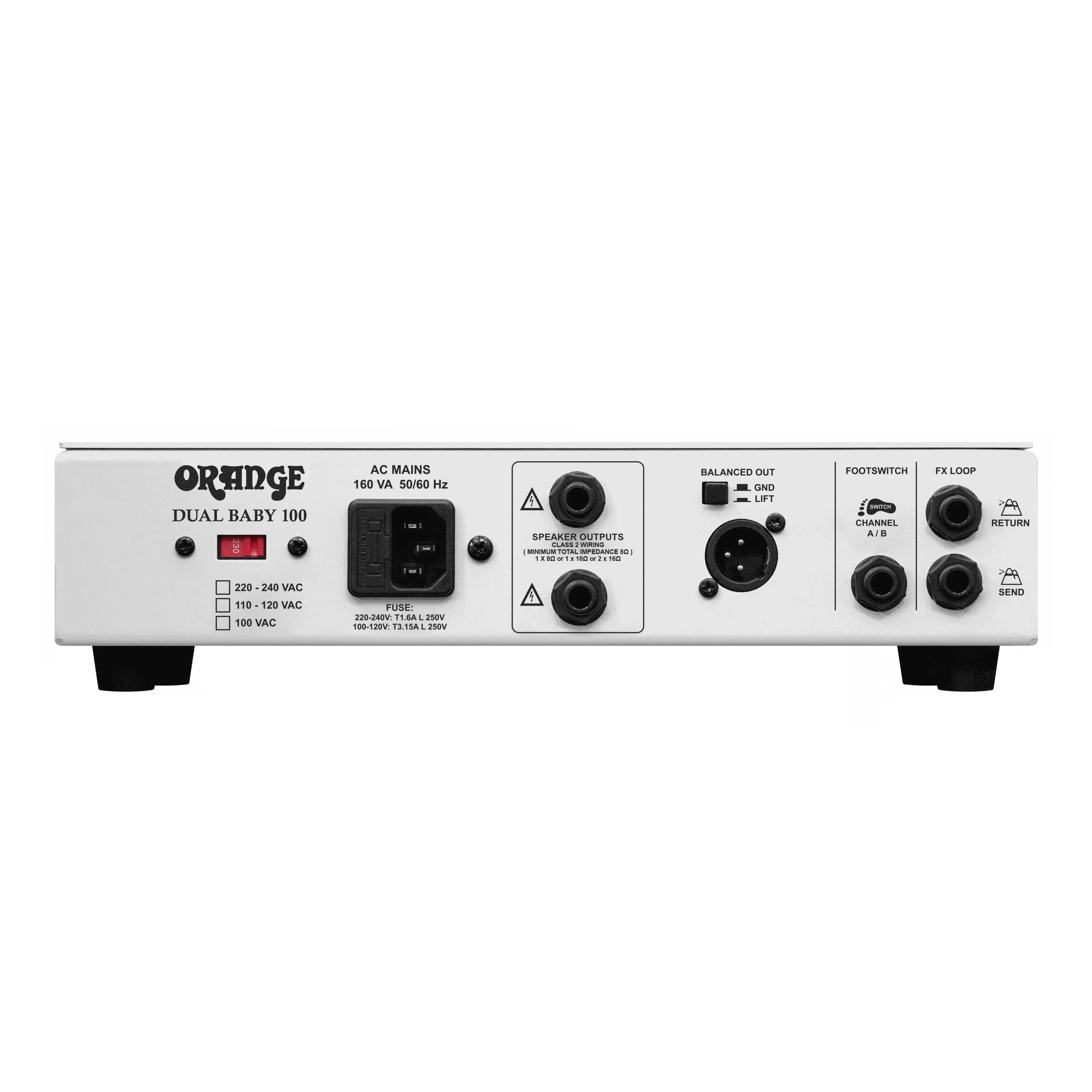 Orange Dual Baby 100W Twin Channel Solid State With FX Loop, Rackmount Design & Gig Bag Guitar Head Amplifier