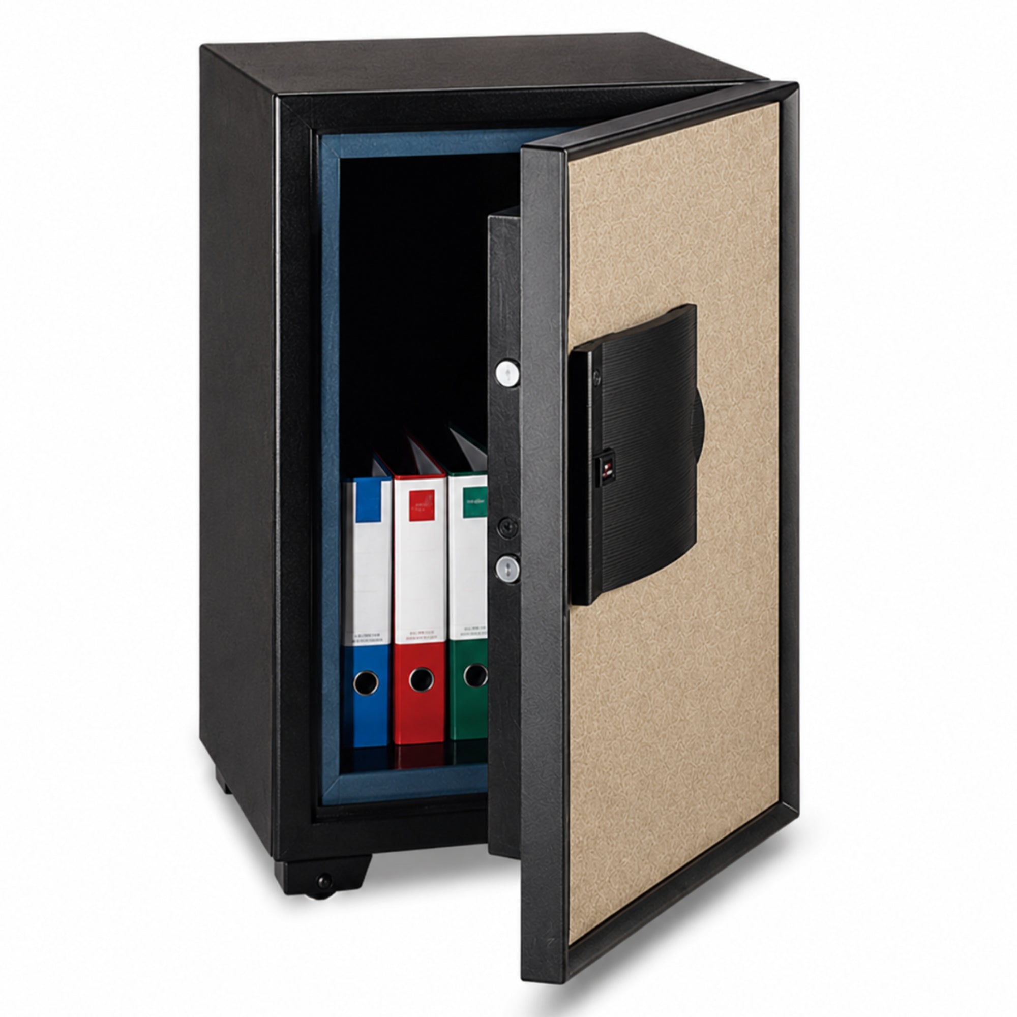 Eagle Safes EGE-085 Digital + Keylock + Fingerprint Fire Resistant Security Safe - (Black/Beige)
