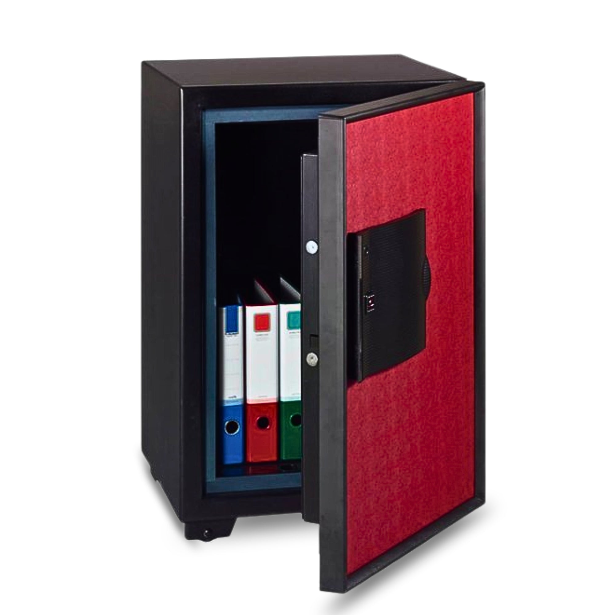 Eagle Safes EGE-085 Digital + Keylock + Fingerprint Fire Resistant Security Safe - (Black/Red)