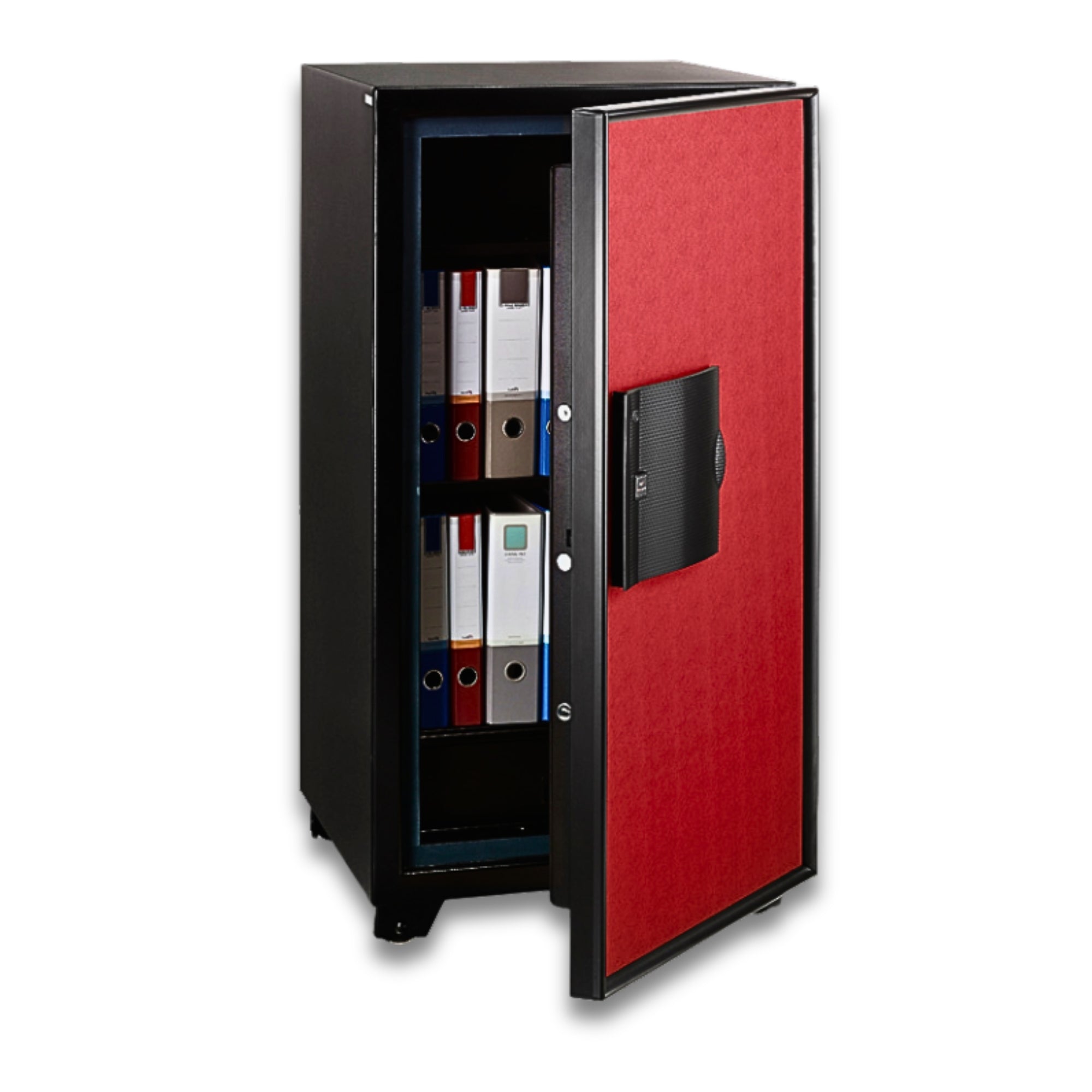 Eagle Safes EGE-120 Digital + Keylock + Fingerprint Fire Resistant Security Safe - (Black/Red)