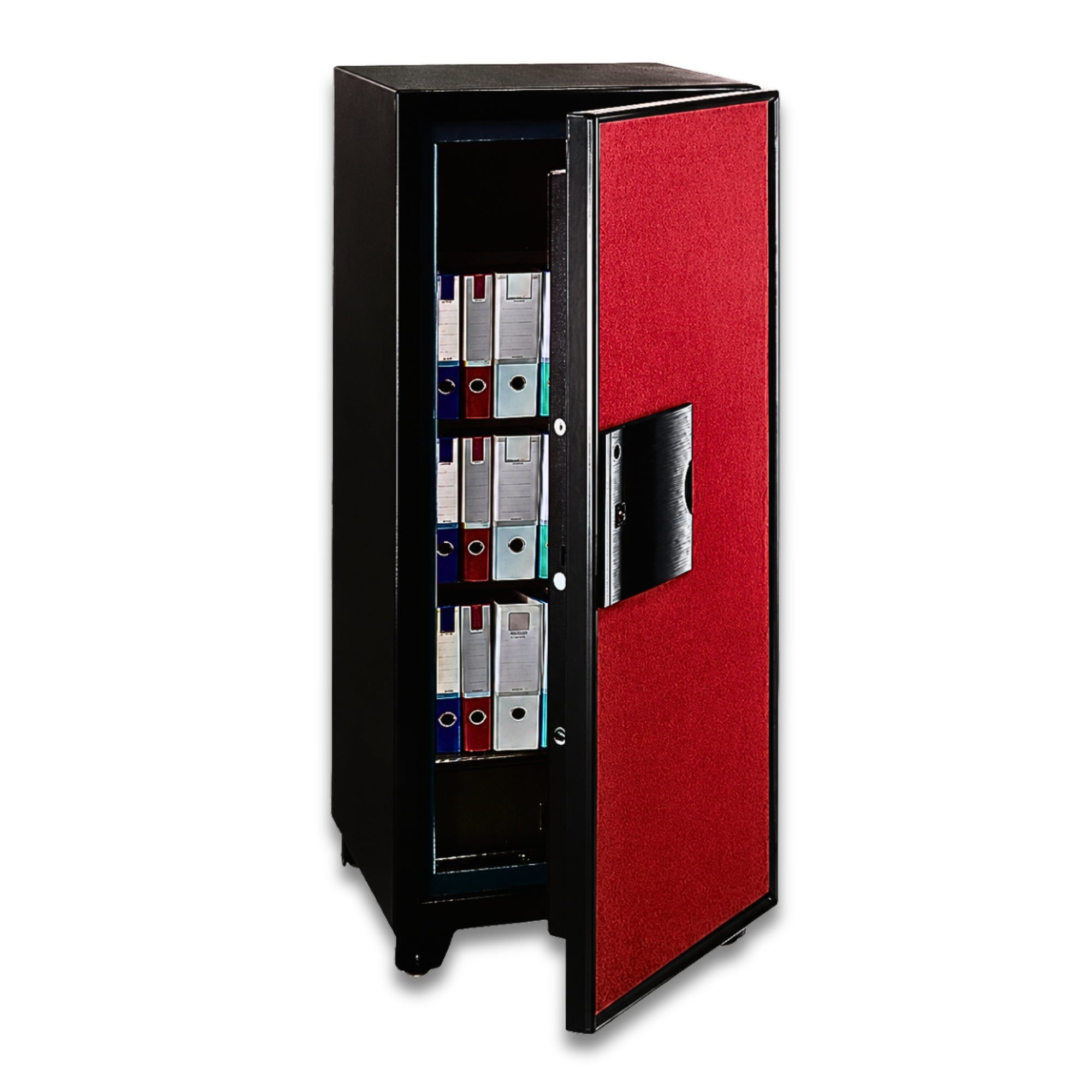 Eagle Safes EGE-170 Digital + Keylock + Fingerprint Fire Resistant Security Safe - (Black/Red)