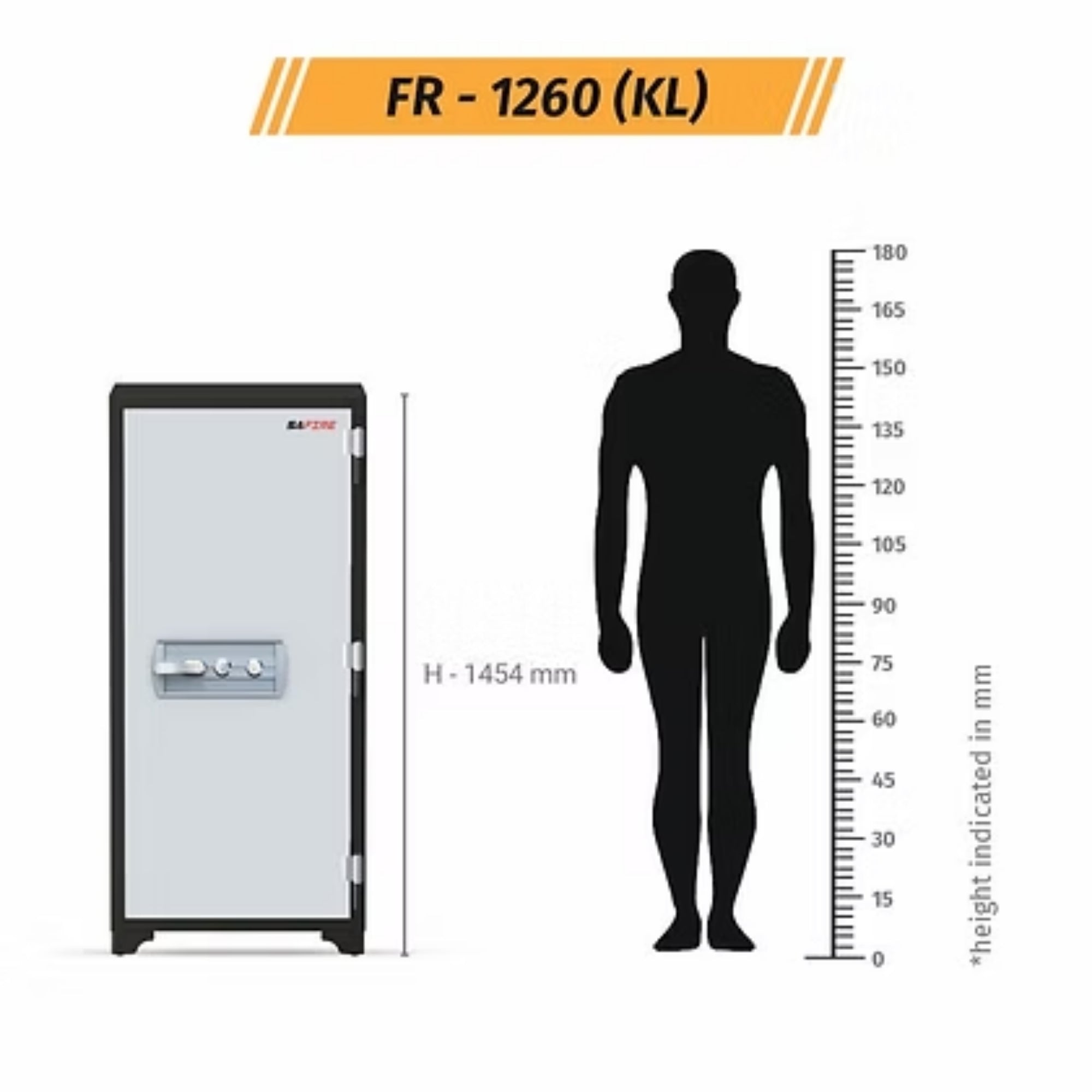 SAFIRE FR 1260 2 Key Lock Fire Resistant Security Safe