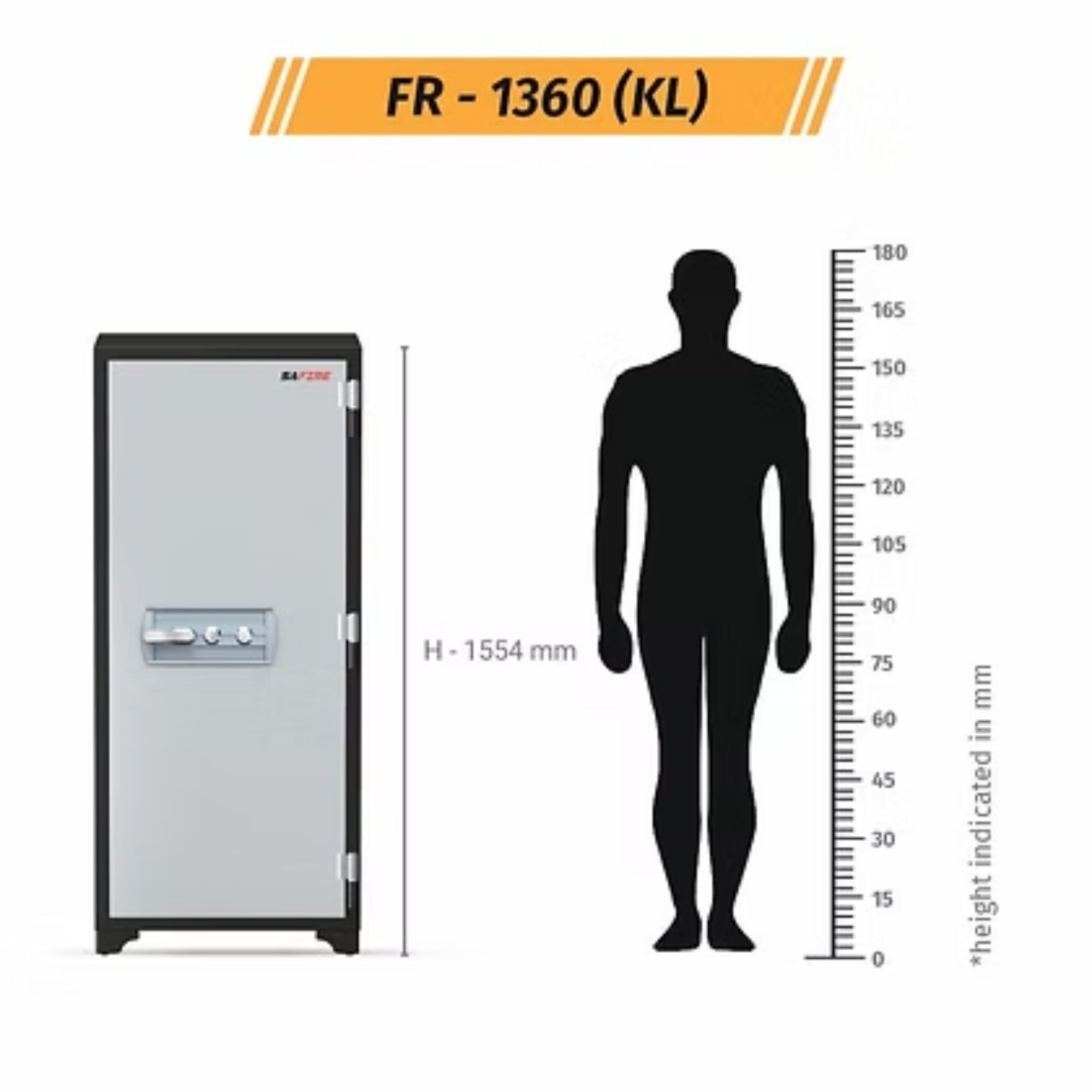 SAFIRE FR 1360 2 Key Lock Fire Resistant Security Safe