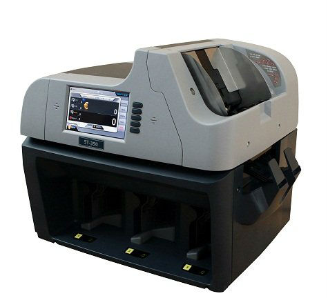 Hitachi ST-350N Currency Sorter Machine – 3 Pocket Banknote Counter, Full Line Image Sensor, High-Speed Cash Sorting for Banks & Businesses