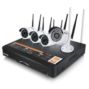 Plustek Wireless HD Security Kit 4+1 – 5GHz Wi-Fi, 4-Channel NVR, 720p HD Cameras, Plug & Play, Mobile App Support