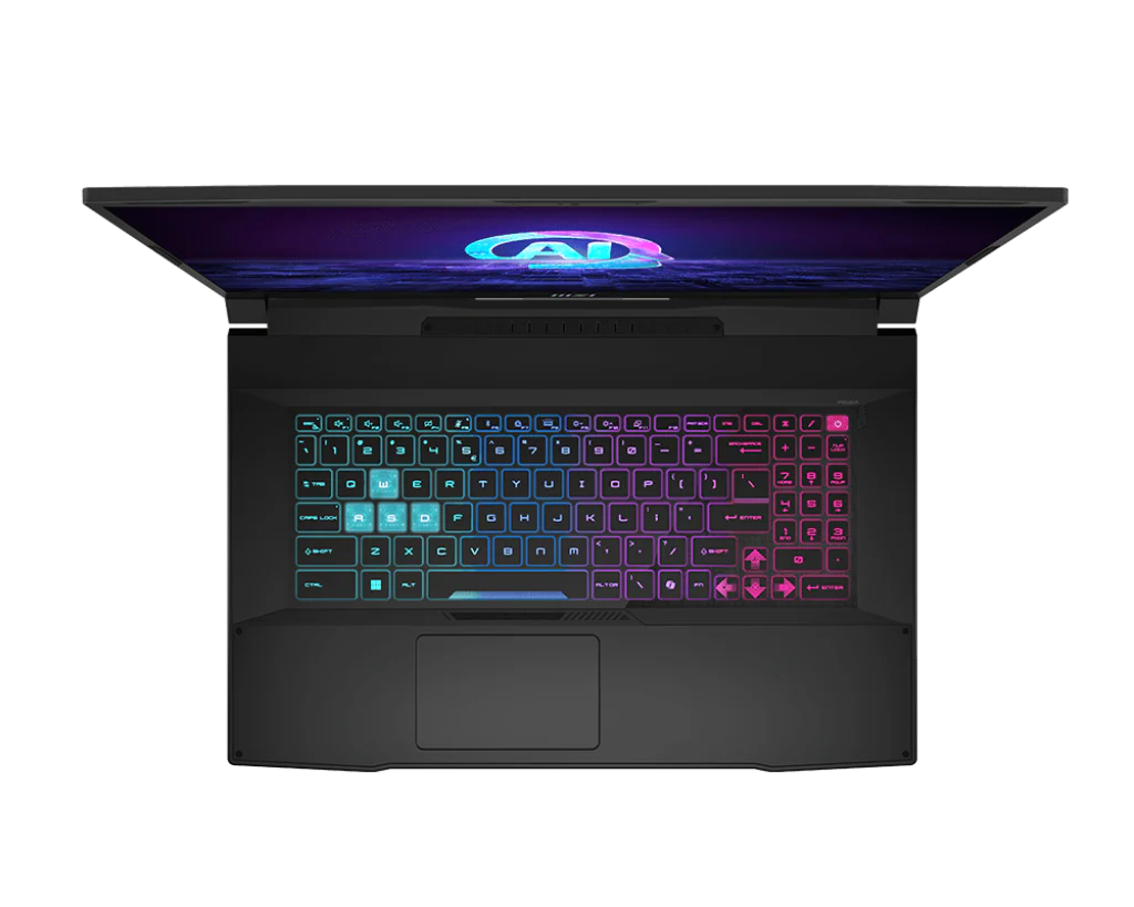 MSI Katana A17 AI B8VF Gaming Laptop, 17.3″ FHD IPS 144Hz Display, AMD Ryzen 9 8940H, 16GB RAM, 512GB SSD, GeForce RTX 4060 8GB GPU, ENG-ARAB K/B, Windows 11 Home, Black | 9S7-17LN31-837