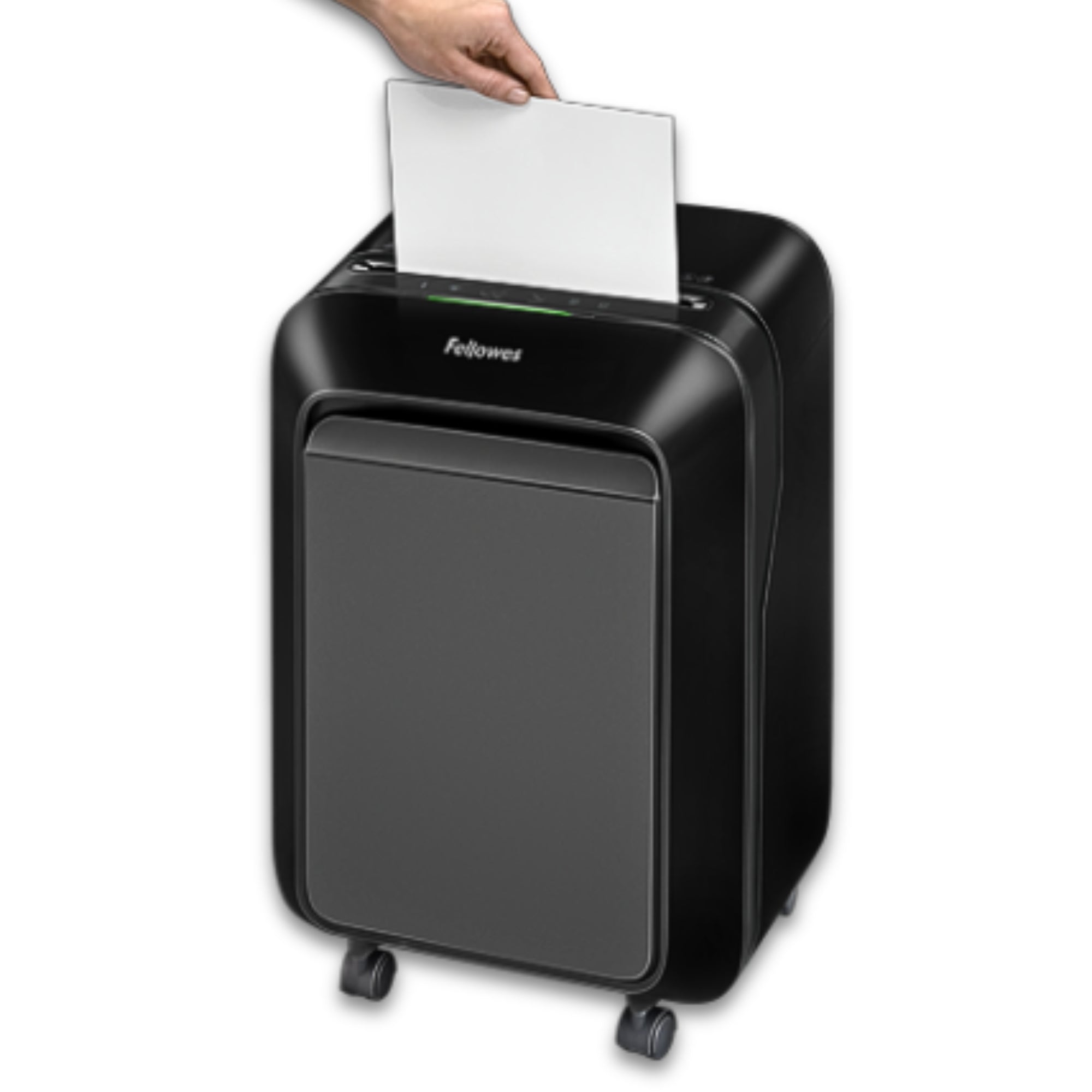 آلة تمزيق الورق Fellowes LX210 بتقنية Micro-Cut – شفرات فولاذية شديدة التحمل، للاستخدام في المكتب والمنزل، لون أسود وأبيض – سعة 16 ورقة، أمان P-4، تقنية IntelliBar™