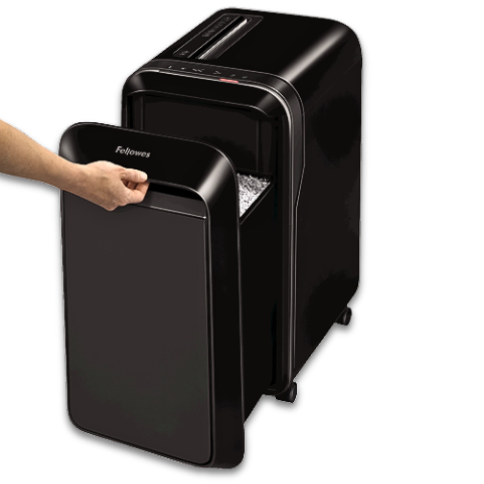 آلة تمزيق الورق Fellowes LX221 ذات القص الدقيق لـ 20 ورقة - أبيض، شديدة التحمل، أمان P-5، تقنية Safe Sense®، سلة سحب 30 لتر، آلة تمزيق مكتبية هادئة مع بدء تلقائي وعكس