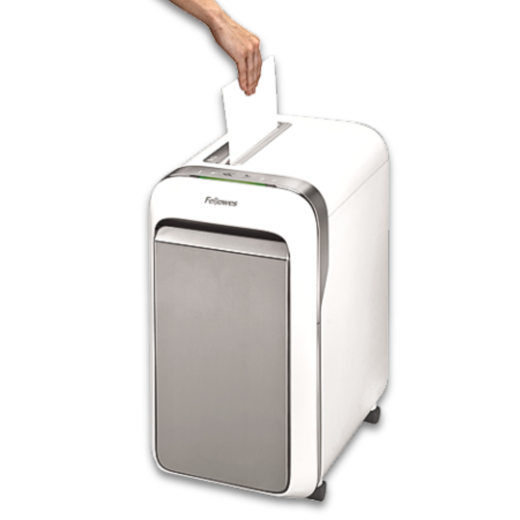 آلة تمزيق الورق Fellowes LX221 ذات القص الدقيق لـ 20 ورقة - أبيض، شديدة التحمل، أمان P-5، تقنية Safe Sense®، سلة سحب 30 لتر، آلة تمزيق مكتبية هادئة مع بدء تلقائي وعكس
