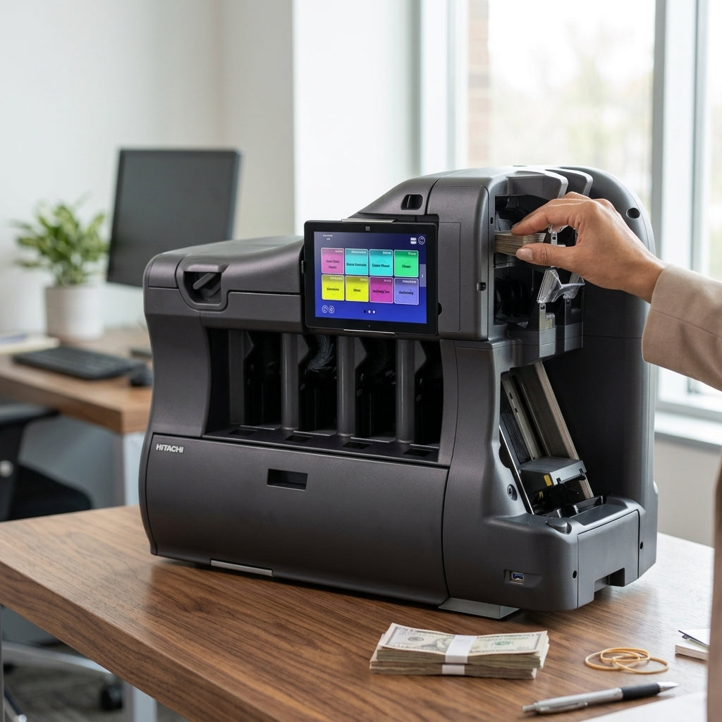 Hitachi MS-4200 High-Speed 4+2 Pockets Fitness Banknote Sorter With Advanced Counterfeit Detection Money Counting Machine