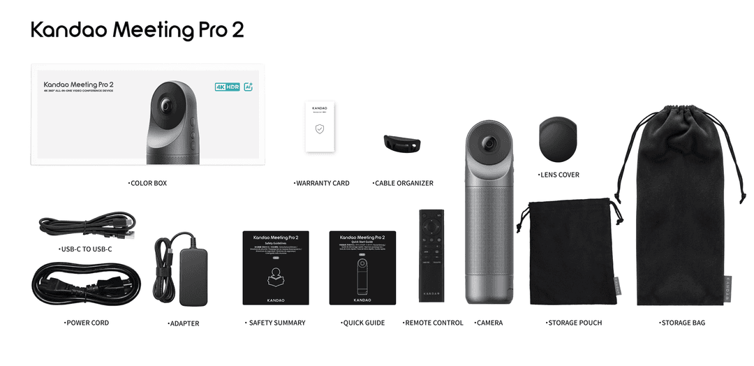 Kandao Meeting Pro 2 UHD 4K 360° Smart Ai Video Conferencing Camera