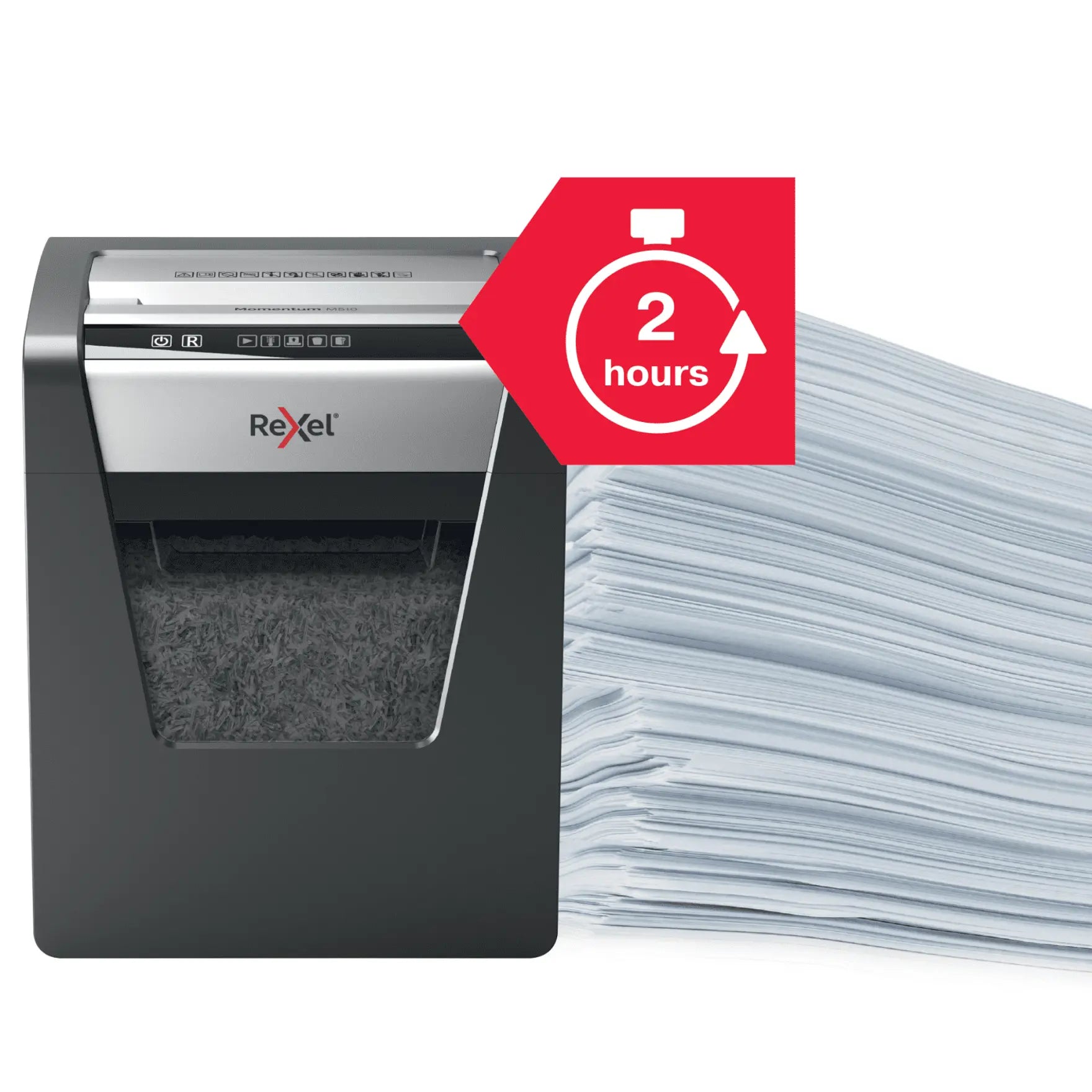 Rexel Momentum M510 Up to 10 Sheets P-5 23L Micro Cut Home & Small Office Paper Shredder