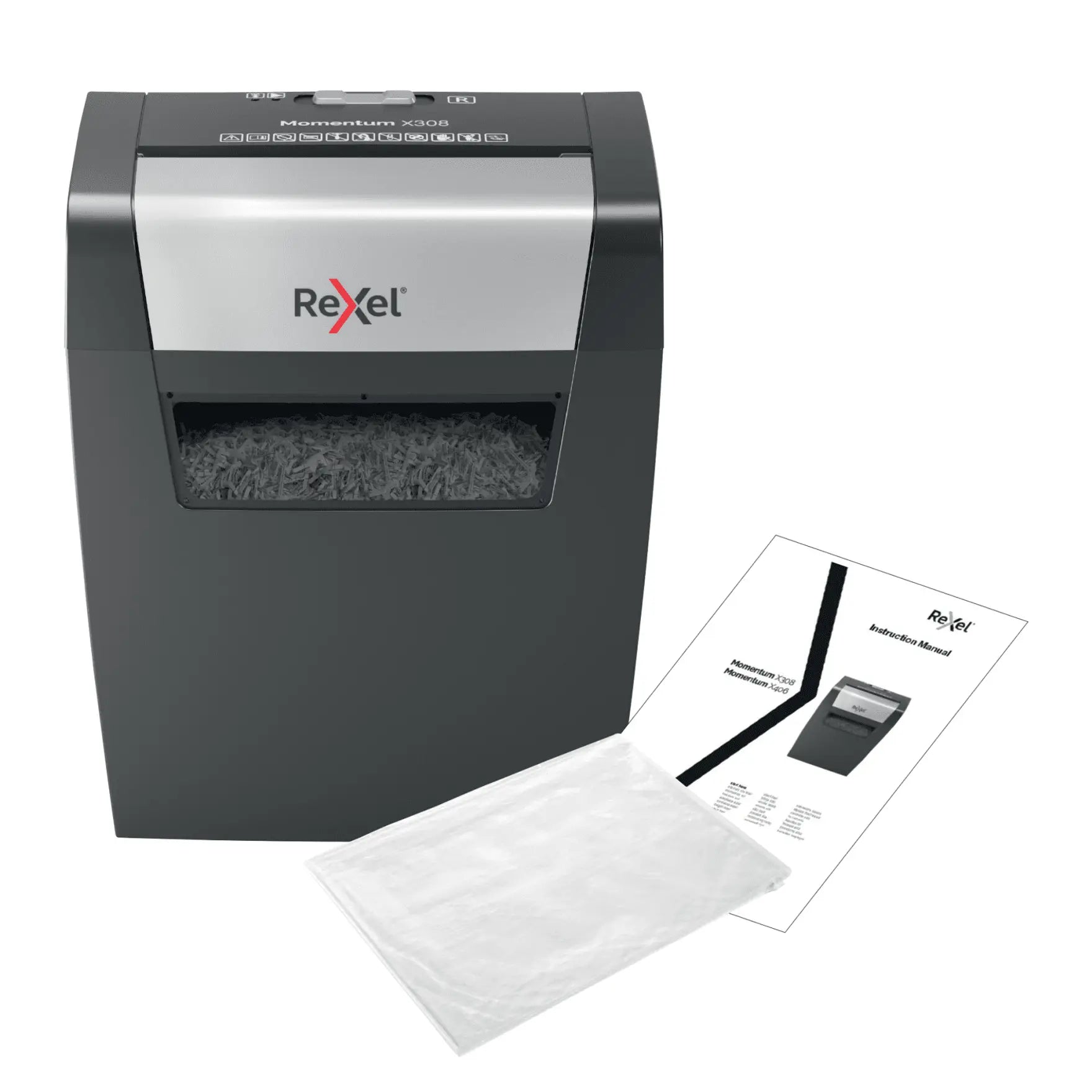 Rexel Momentum X308 Up to 8 Sheets P-3 15L Cross Cut Home & Small Office Shredder