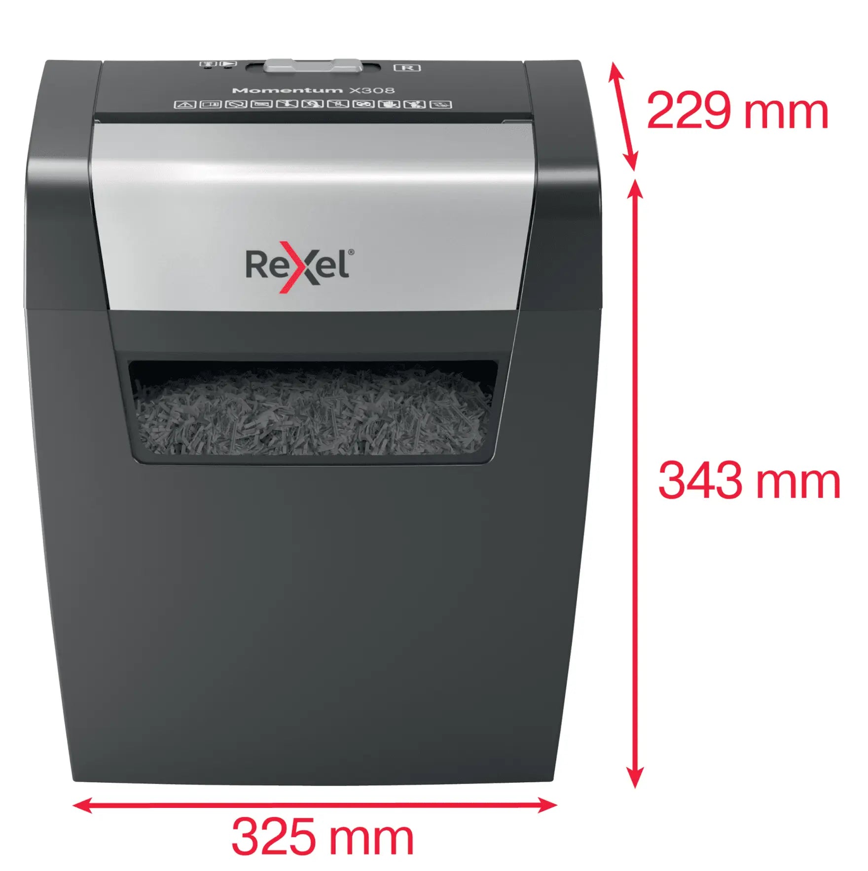 Rexel Momentum X308 Up to 8 Sheets P-3 15L Cross Cut Home & Small Office Shredder