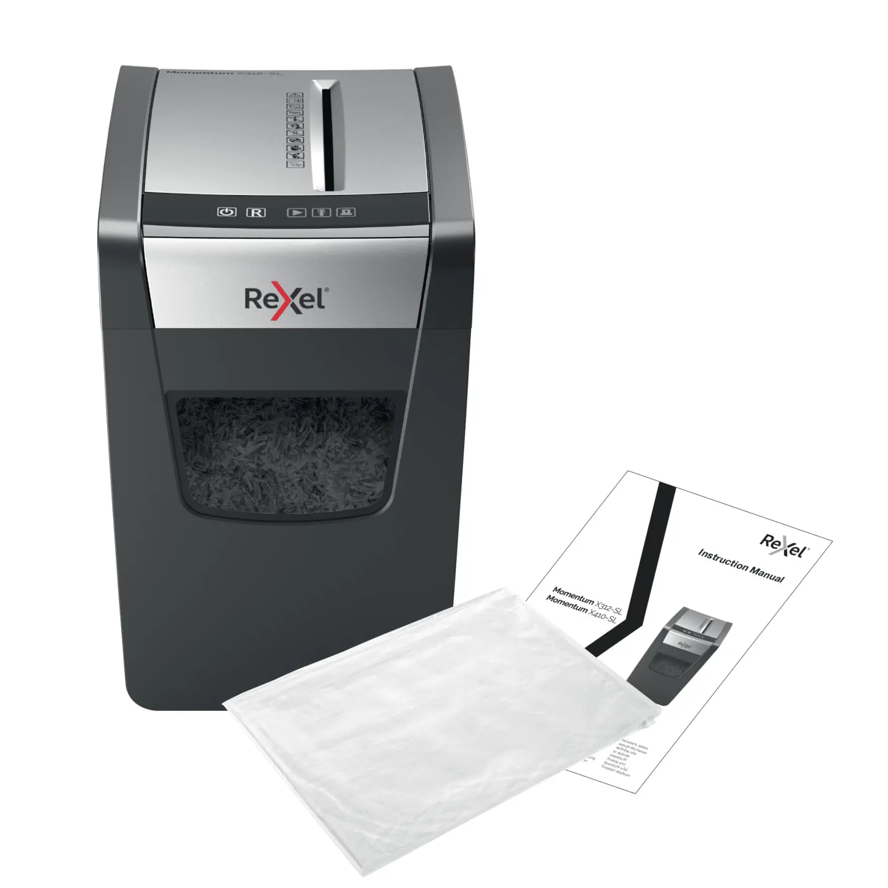 Rexel Momentum X312-SL Up to 12 Sheets P-3 23L Cross Cut Home & Small Office Shredder