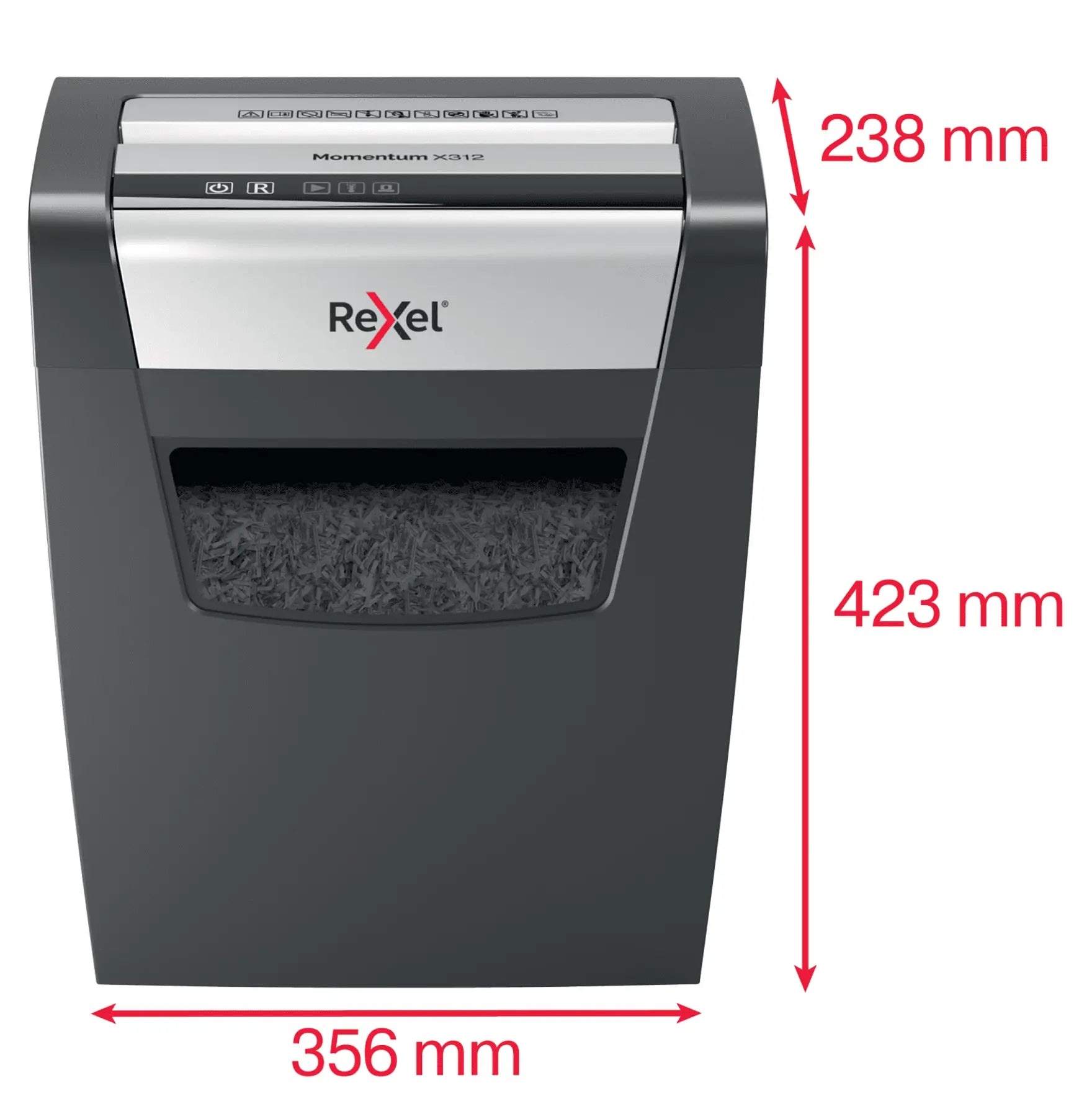 Rexel Momentum X312 Up to 12 Sheets P-3 23L Cross Cut Home & Small Office Shredder
