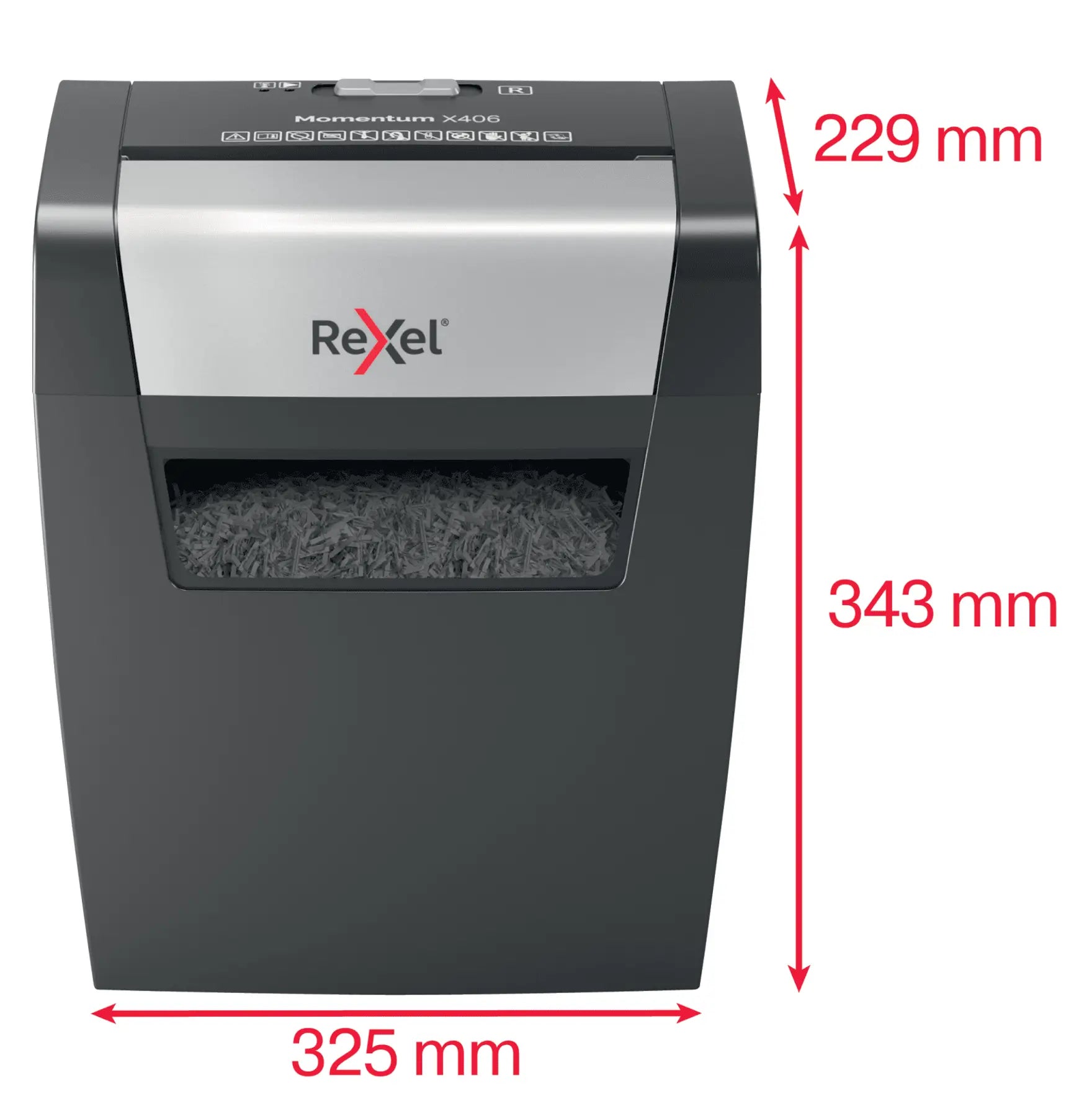 Rexel Momentum X406 Up to 6 Sheets P-4 15L Cross Cut Home & Small Office Shredder