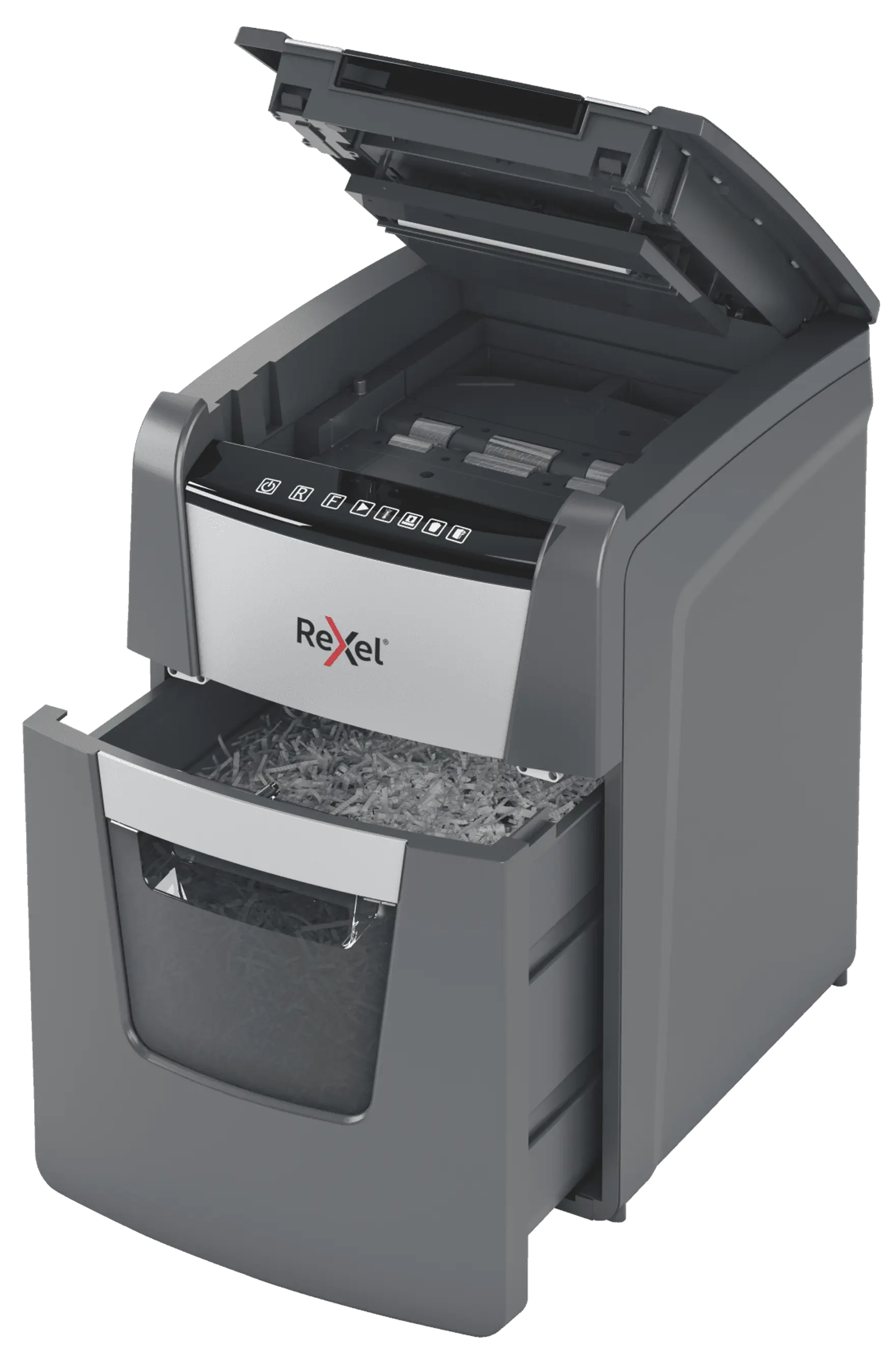 Rexel Optimum AutoFeed+ 100M Up to 100 Sheets P-5 34L Micro Cut Office Shredder