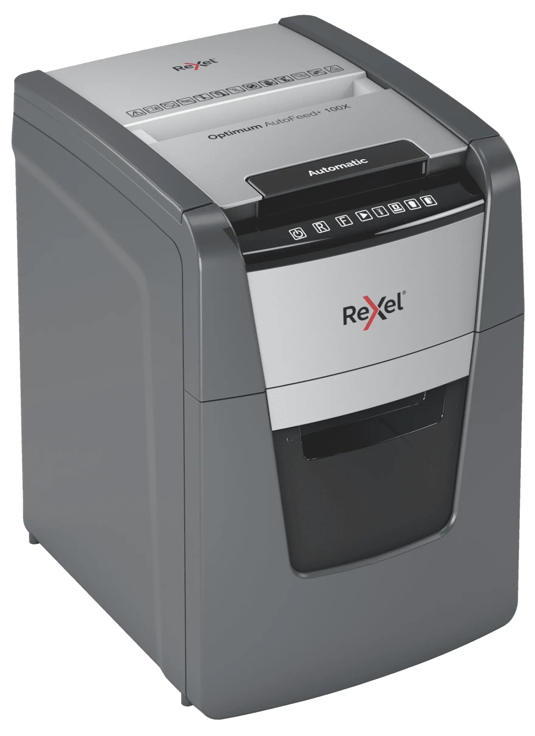 Rexel Optimum AutoFeed+ 100X Up to 100 Sheets P-4 34L Cross Cut Office Shredder