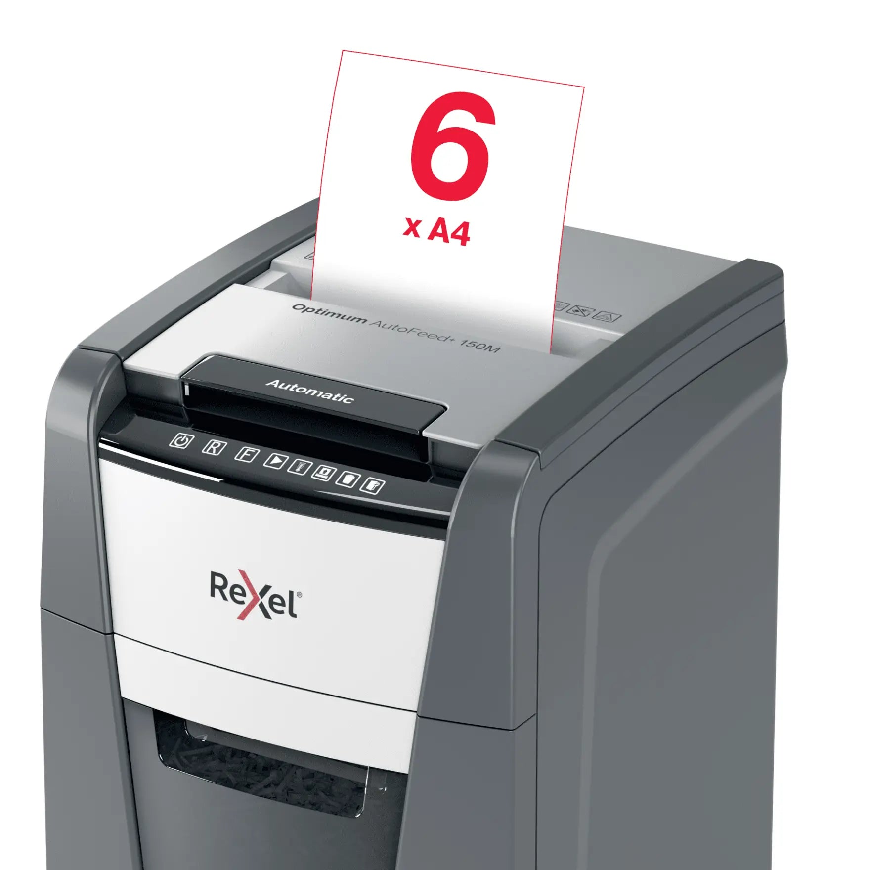 Rexel Optimum AutoFeed+ 150M Up to 150 Sheets P-5 44L Micro Cut Office Shredder