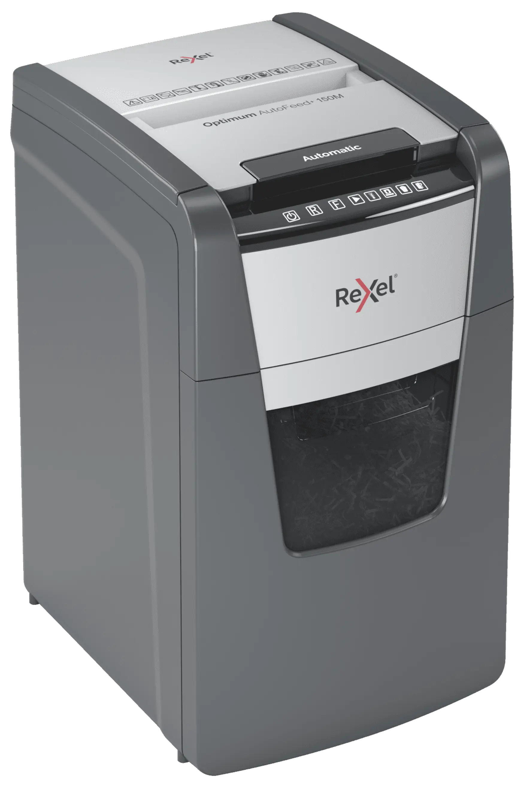 Rexel Optimum AutoFeed+ 150M Up to 150 Sheets P-5 44L Micro Cut Office Shredder
