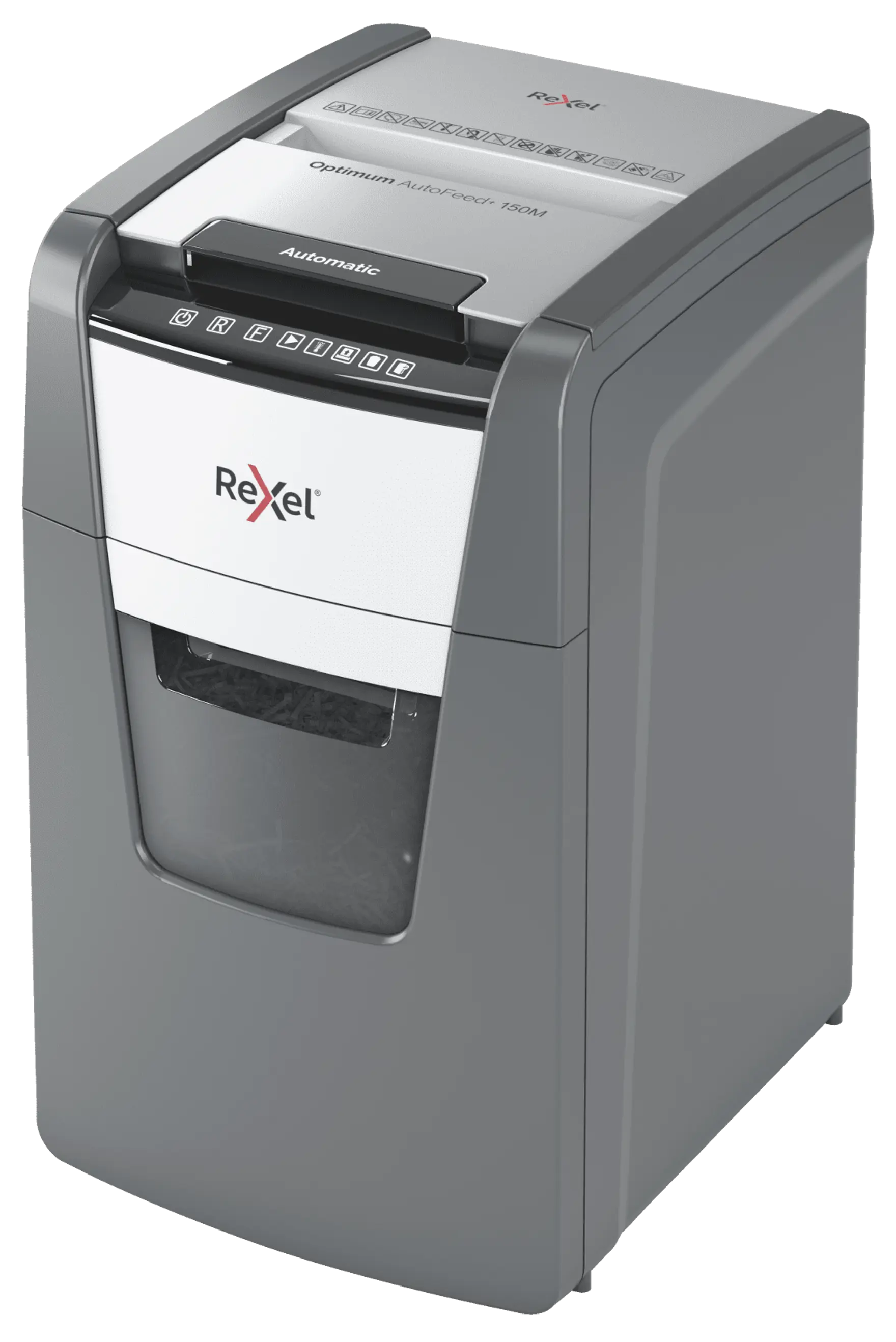 Rexel Optimum AutoFeed+ 150M Up to 150 Sheets P-5 44L Micro Cut Office Shredder